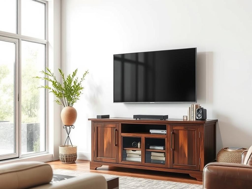 how high above media console should tv be mounted