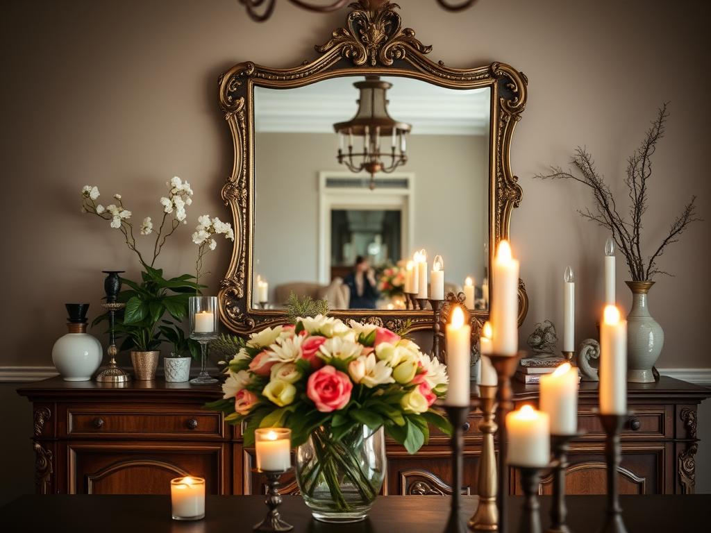 how to decorate a dining room sideboard