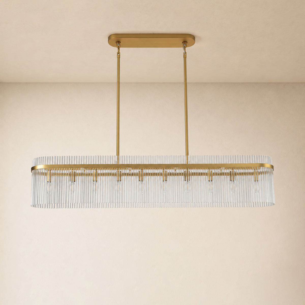 Virellune Glass Linear Chandelier 53.9"W