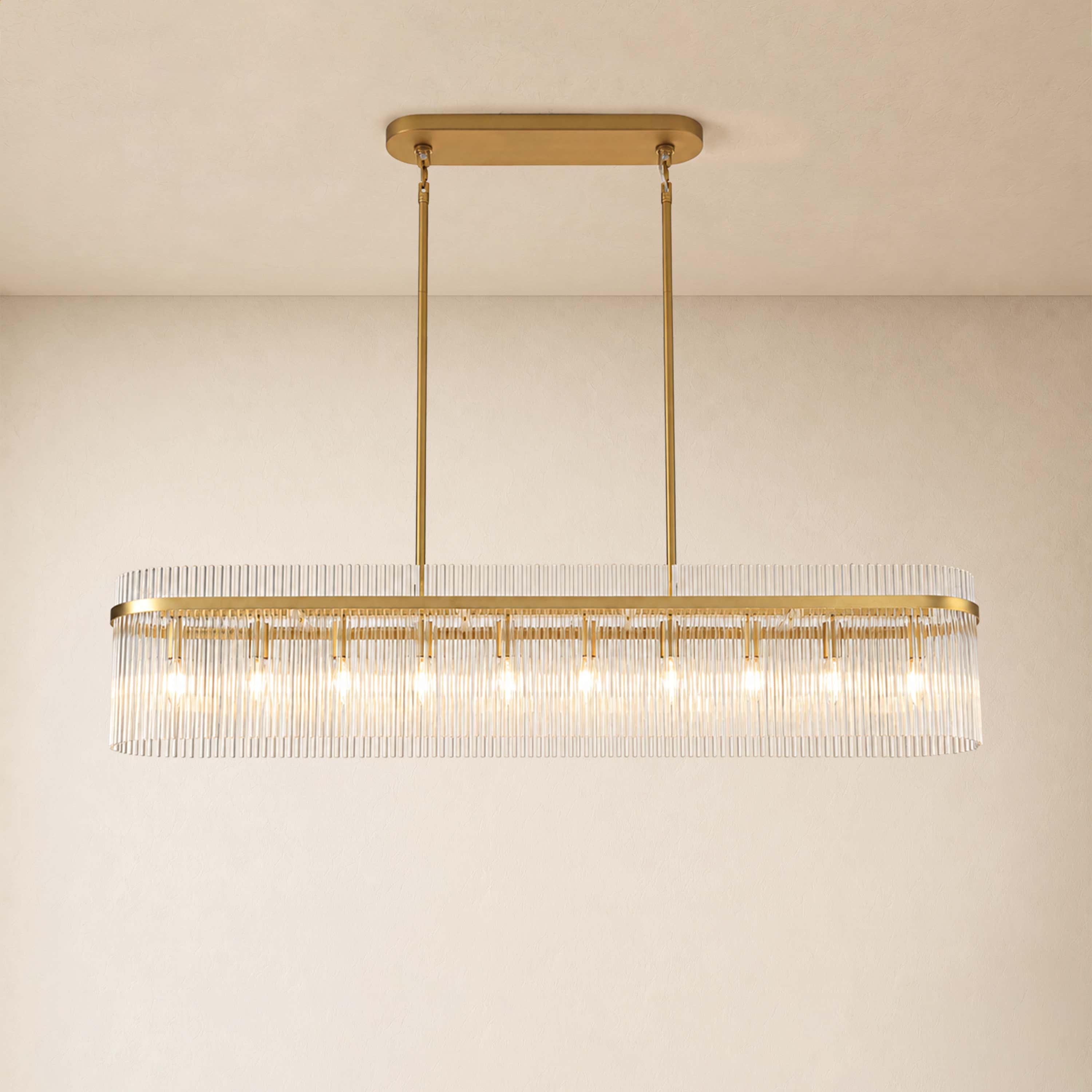 Virellune Glass Linear Chandelier 53.9"W