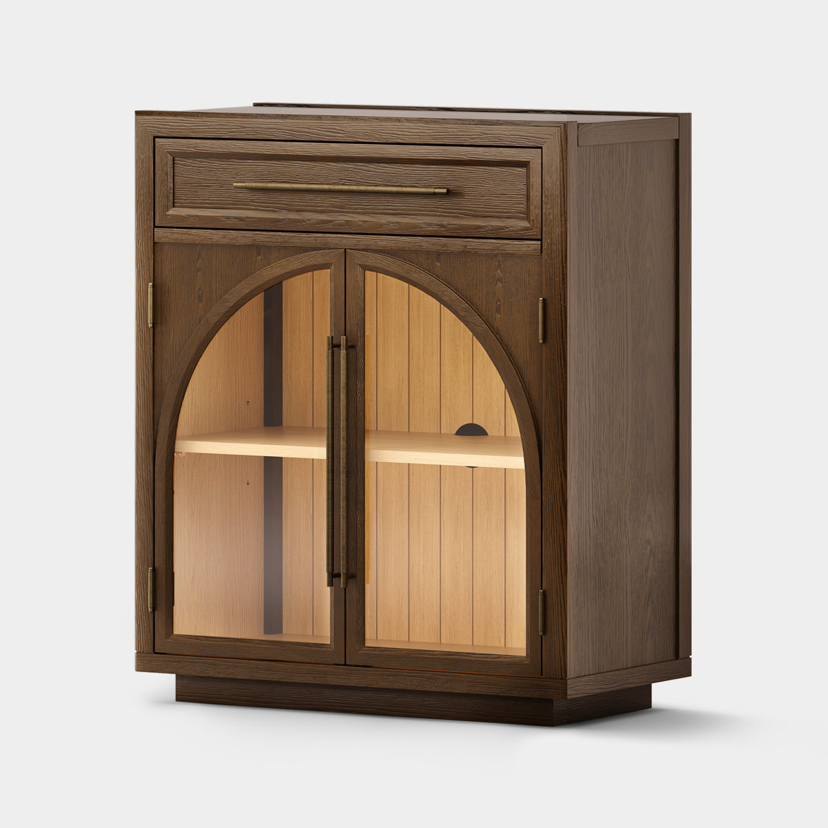 Alvar Arched 61" Oak Sideboard with Drawers(Set of 2)