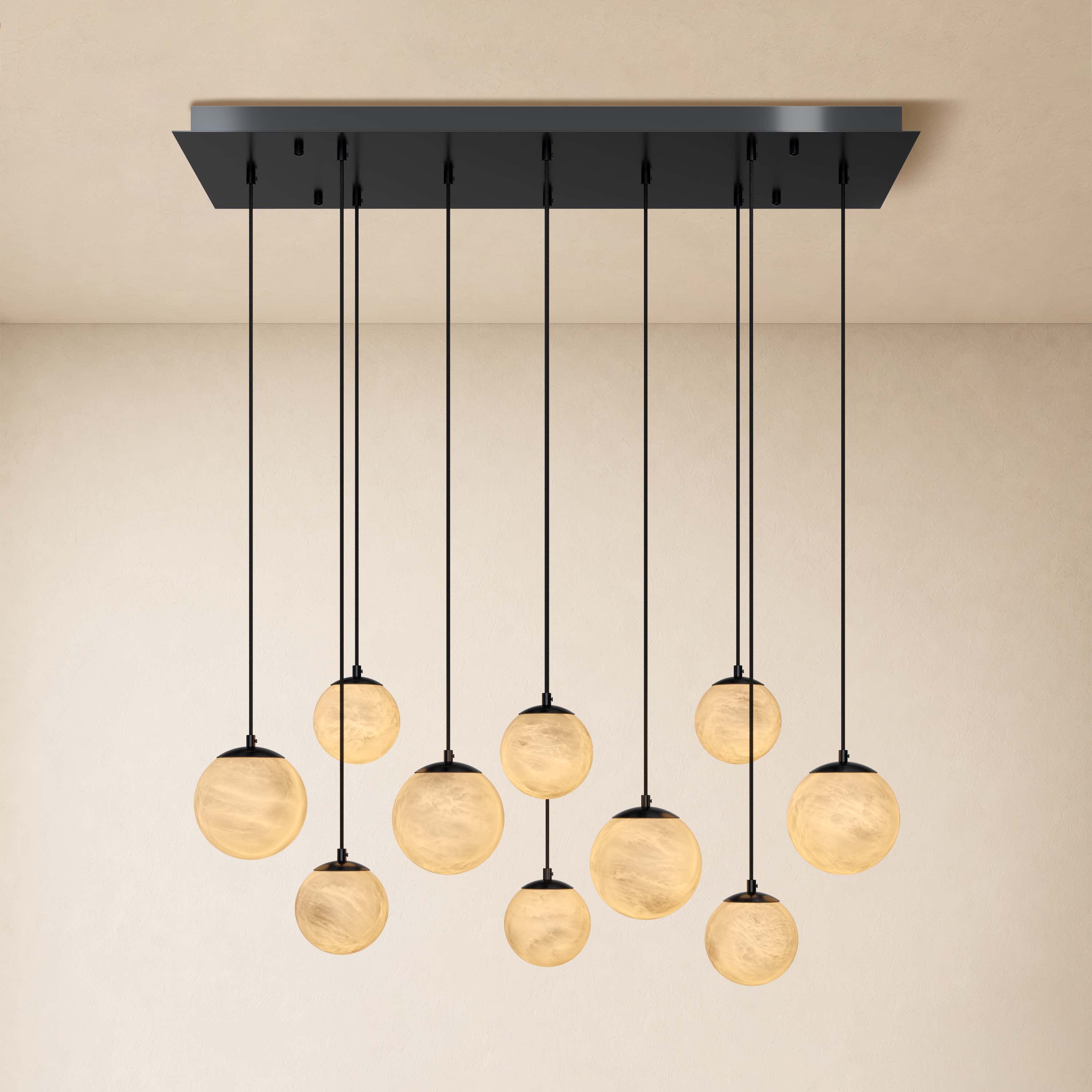 Elviora Resin Alabaster Globe Rectangular Chandelier