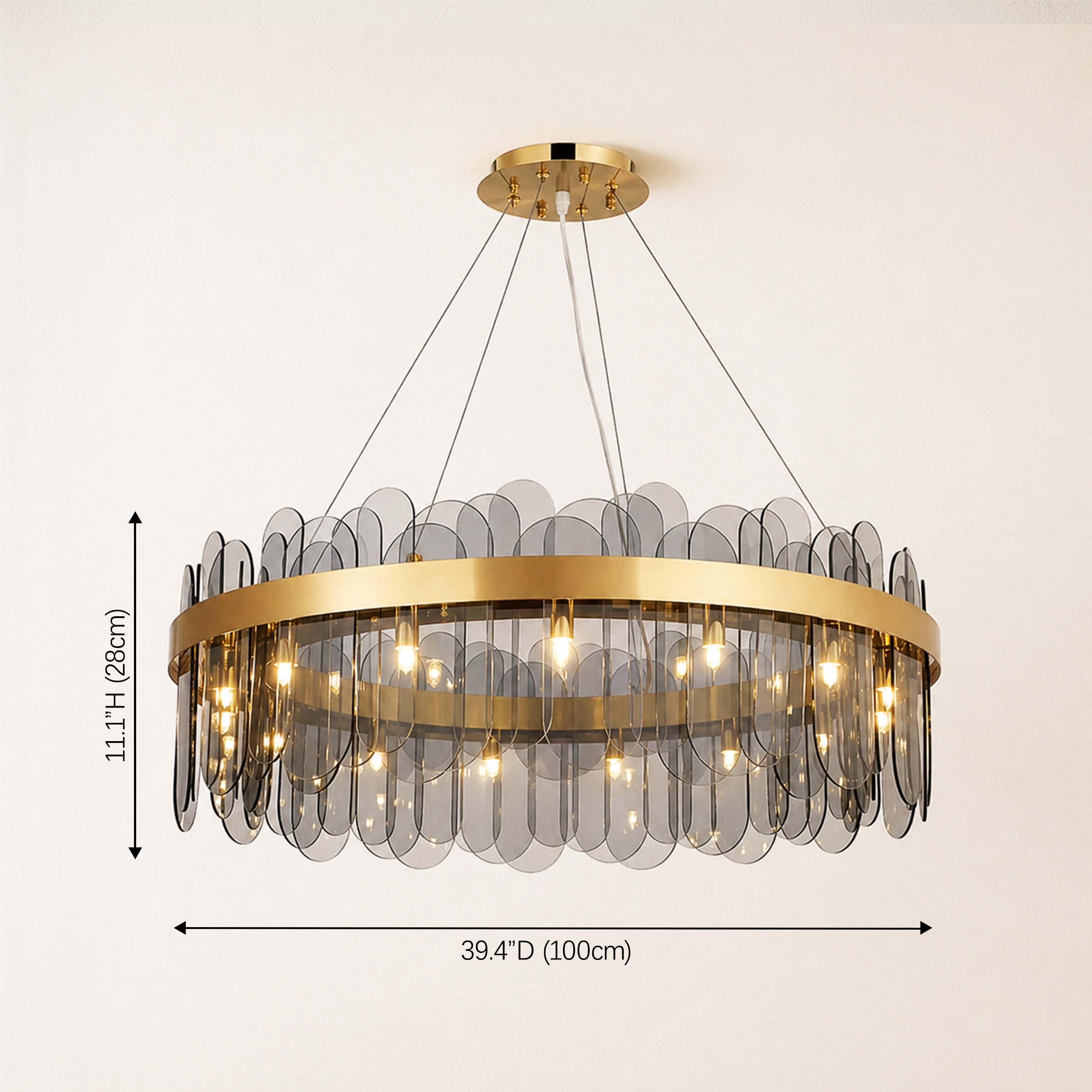 Prismora Glass Round Chandelier