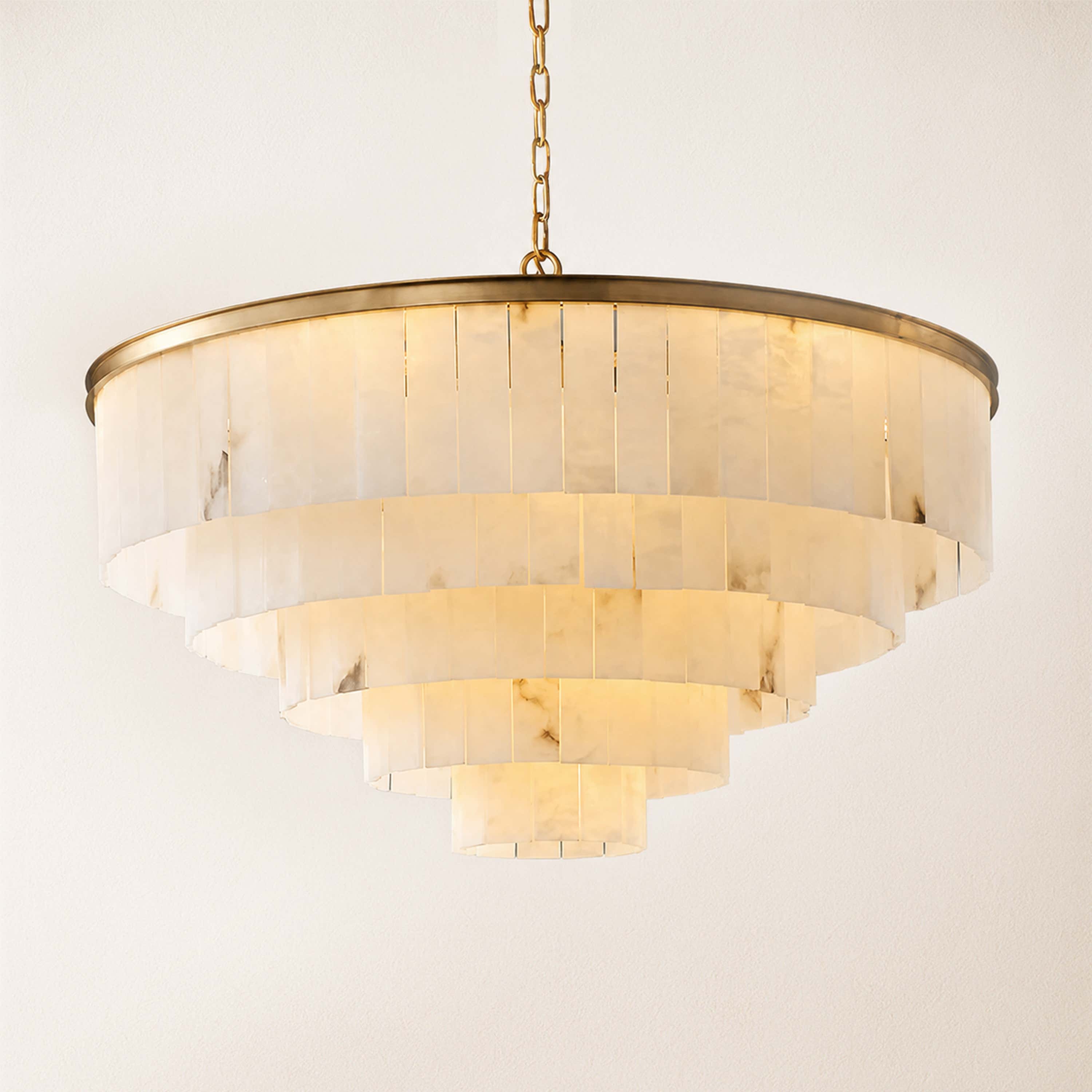 Montrava Alabaster Tiered Round Chandelier