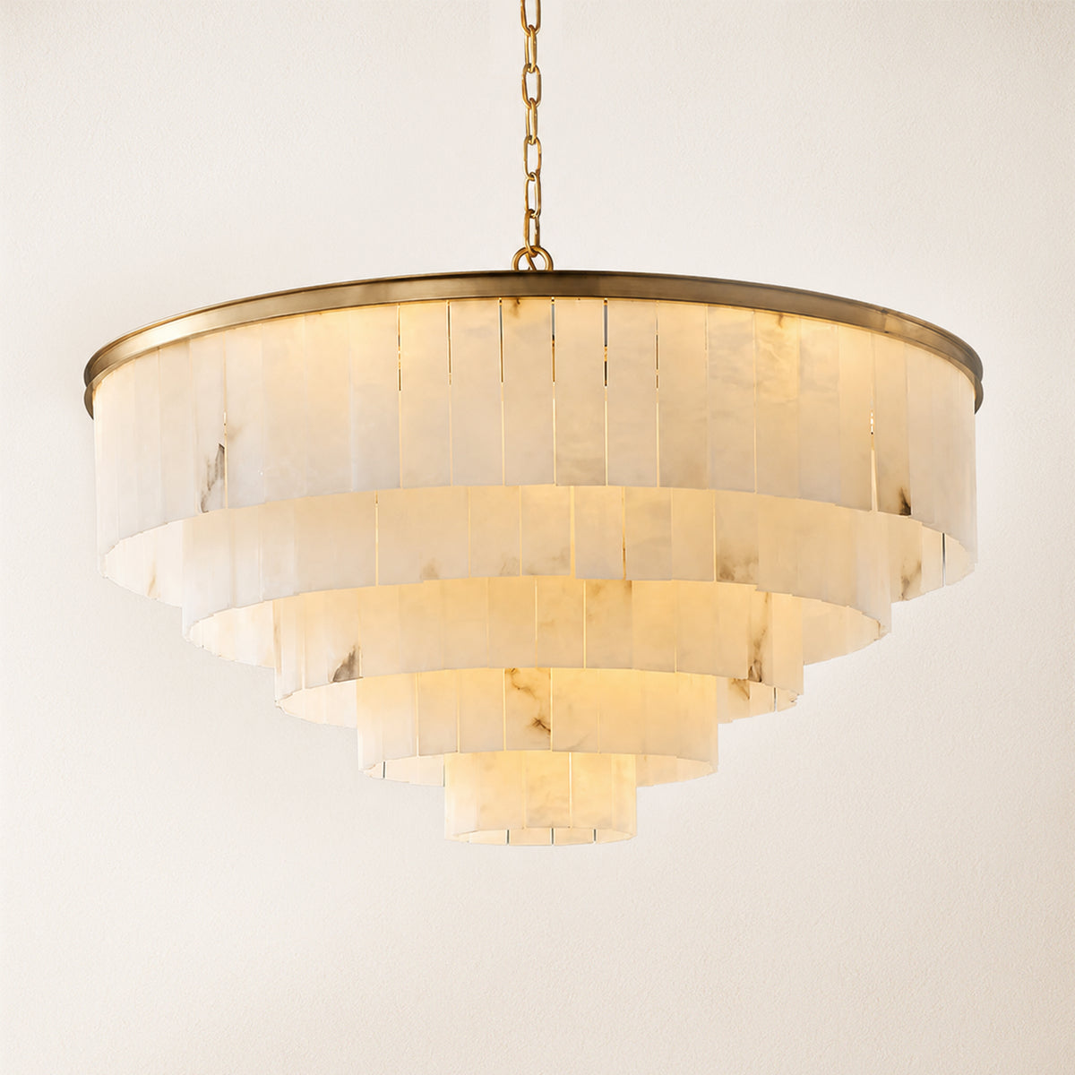 Montrava Alabaster Tiered Round Chandelier