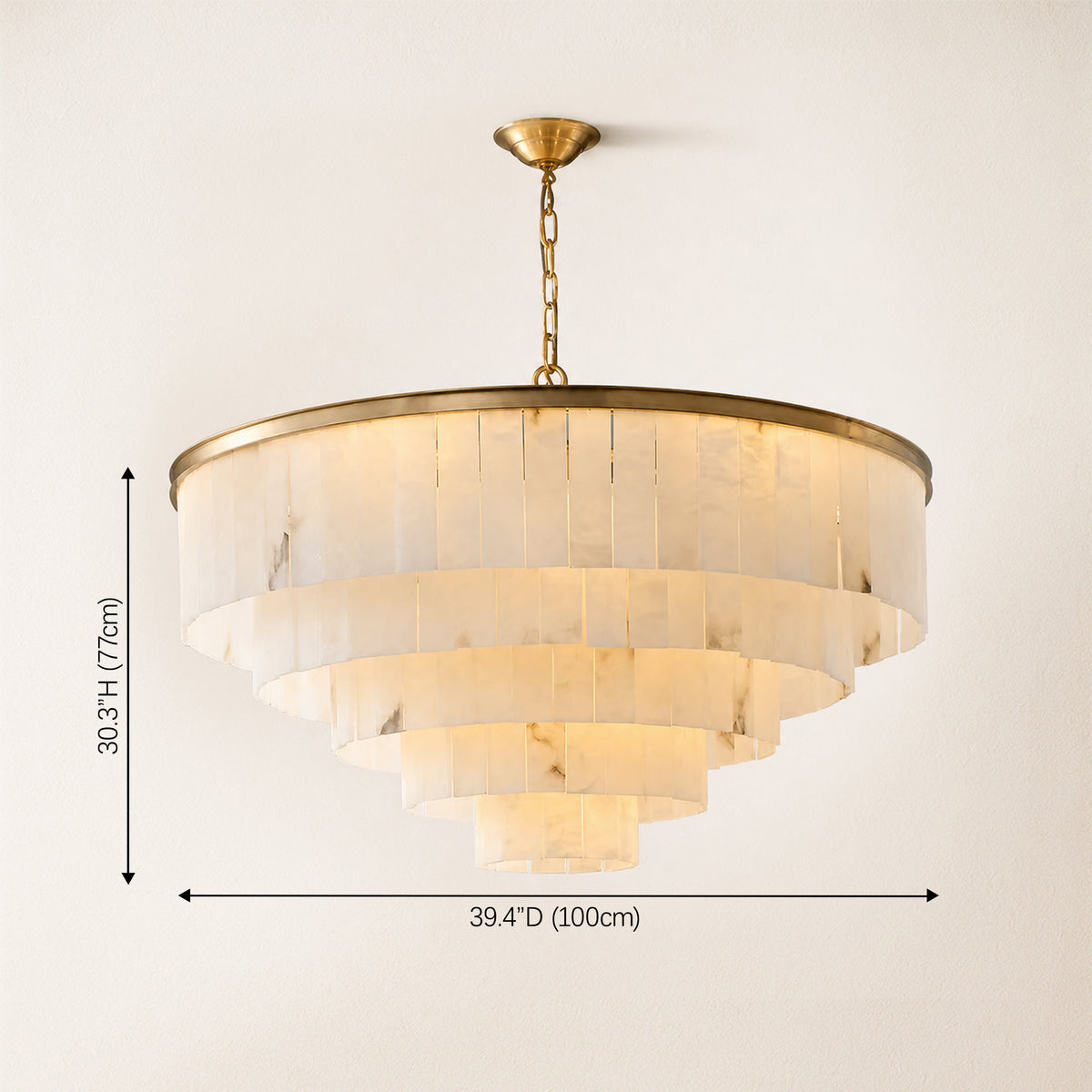 Montrava Alabaster Tiered Round Chandelier
