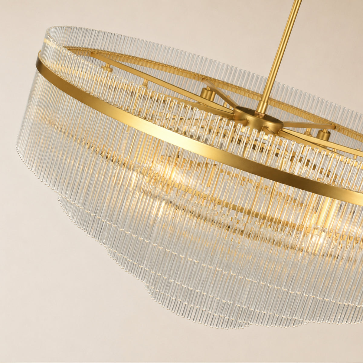 Elyndra Glass Rod Tiered Round Chandelier 30" 40" 50"D
