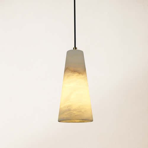 Capus Conical Alabaster Pendant 10''H