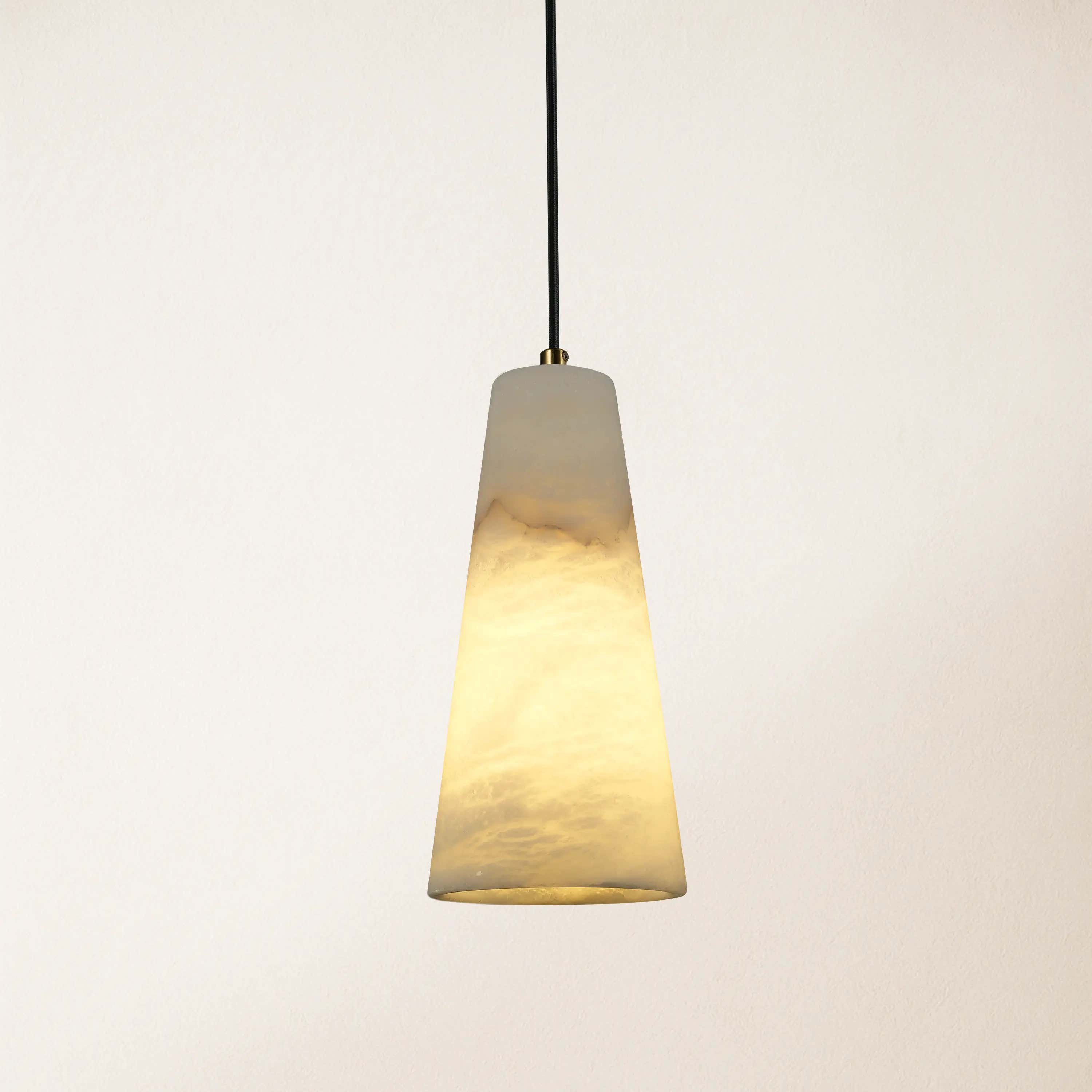 Capus Conical Alabaster Pendant 10''H