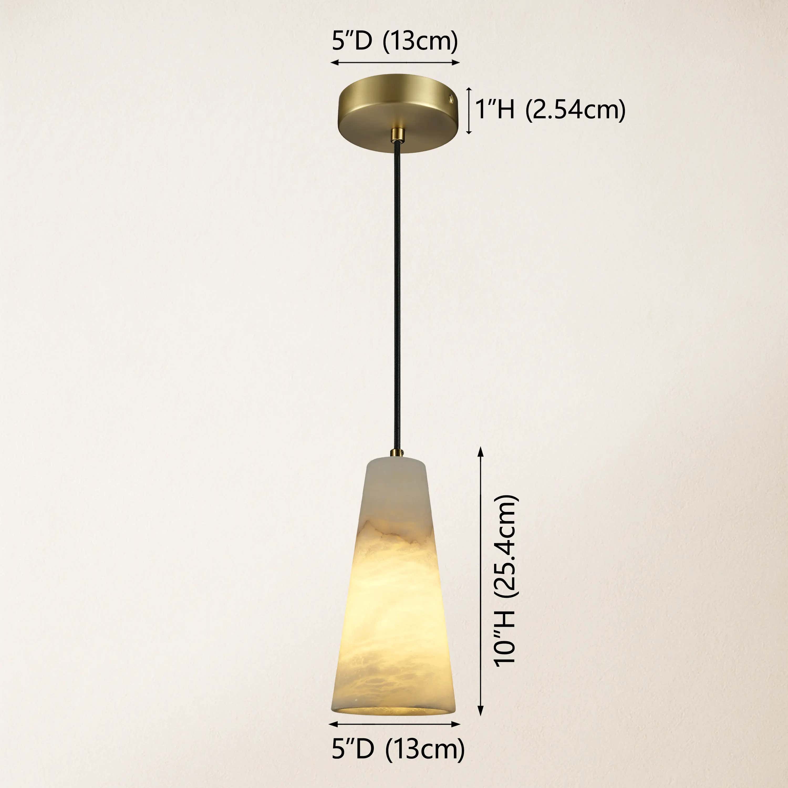 Capus Conical Alabaster Pendant 10''H