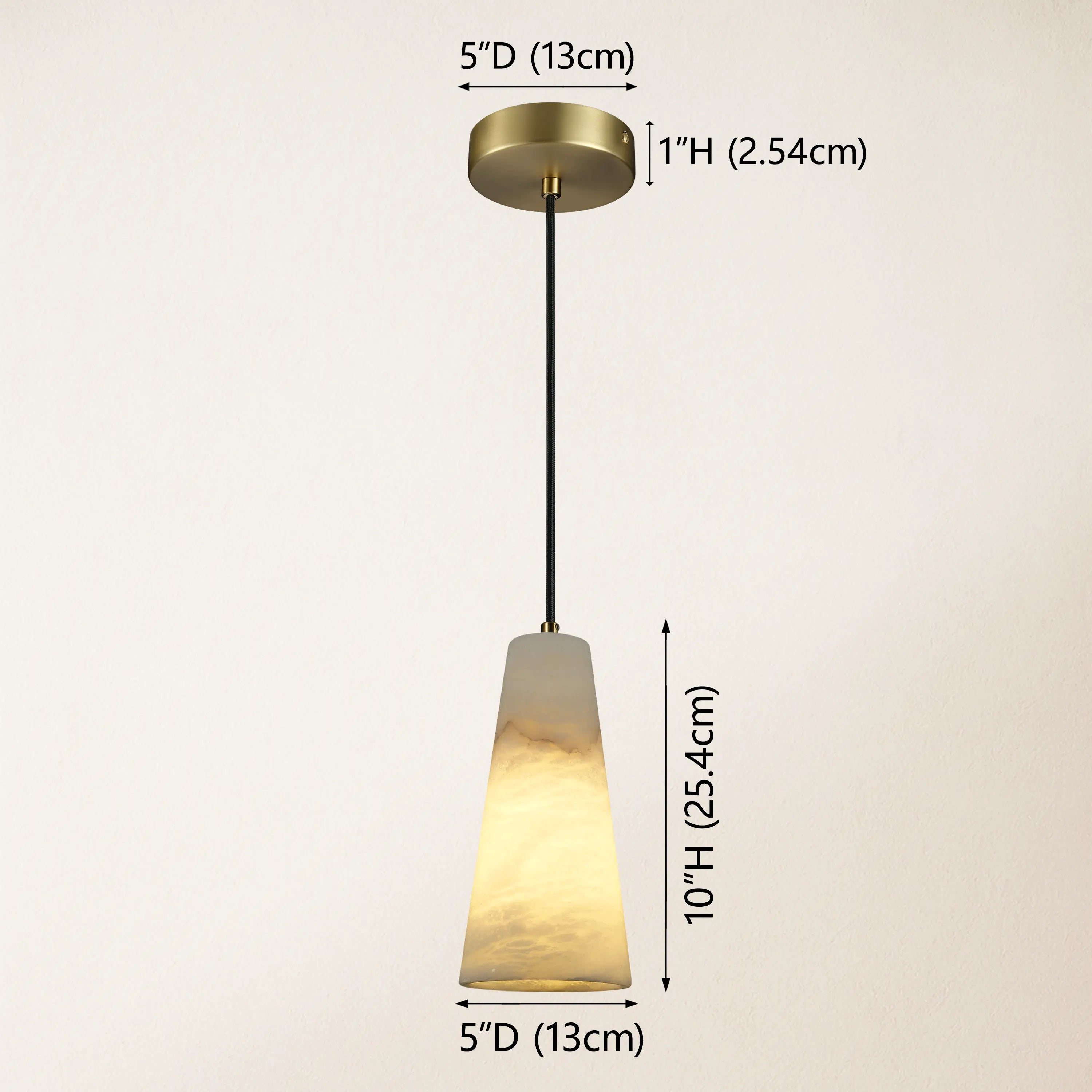 Capus Conical Alabaster Pendant 10''H