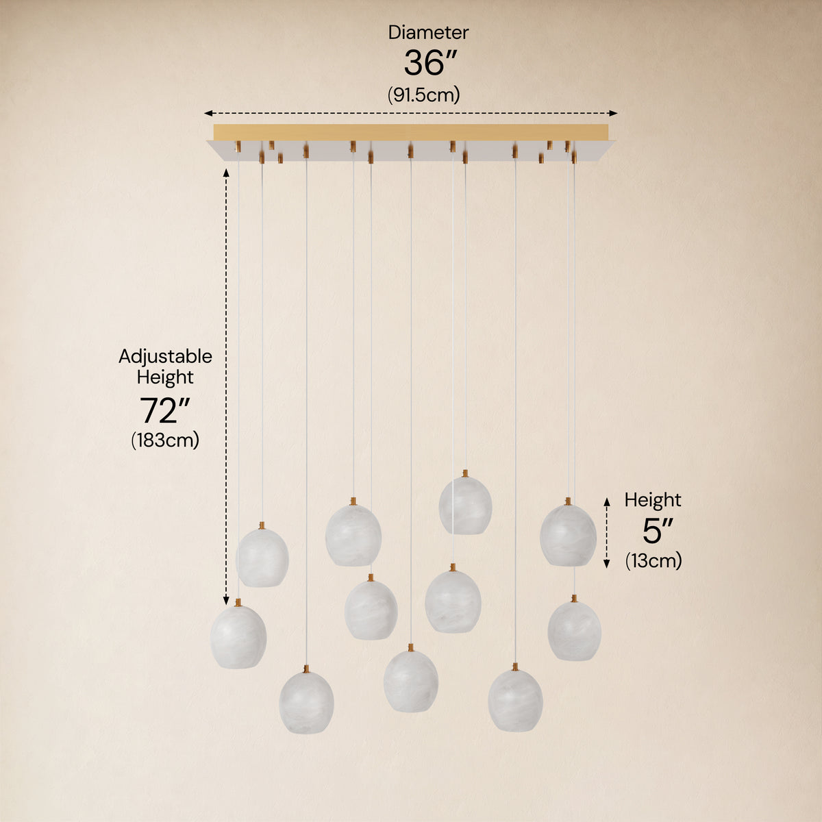 Quorvyn Resin Globe Linear Chandelier