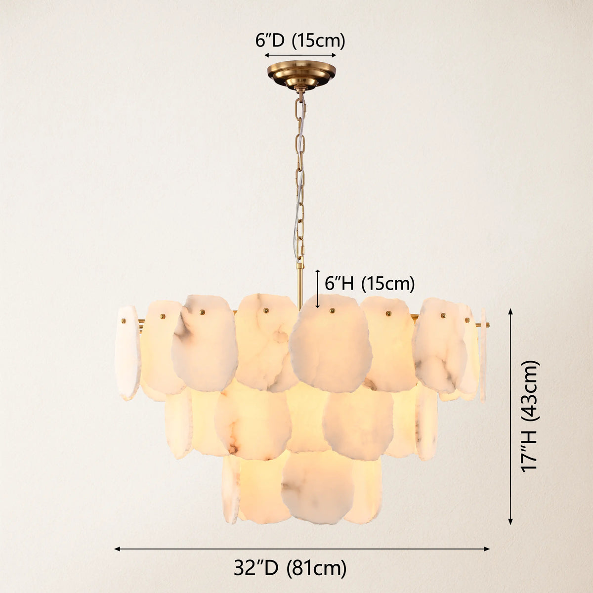 Moira Alabaster Multi-Tier Round Chandelier 32"D