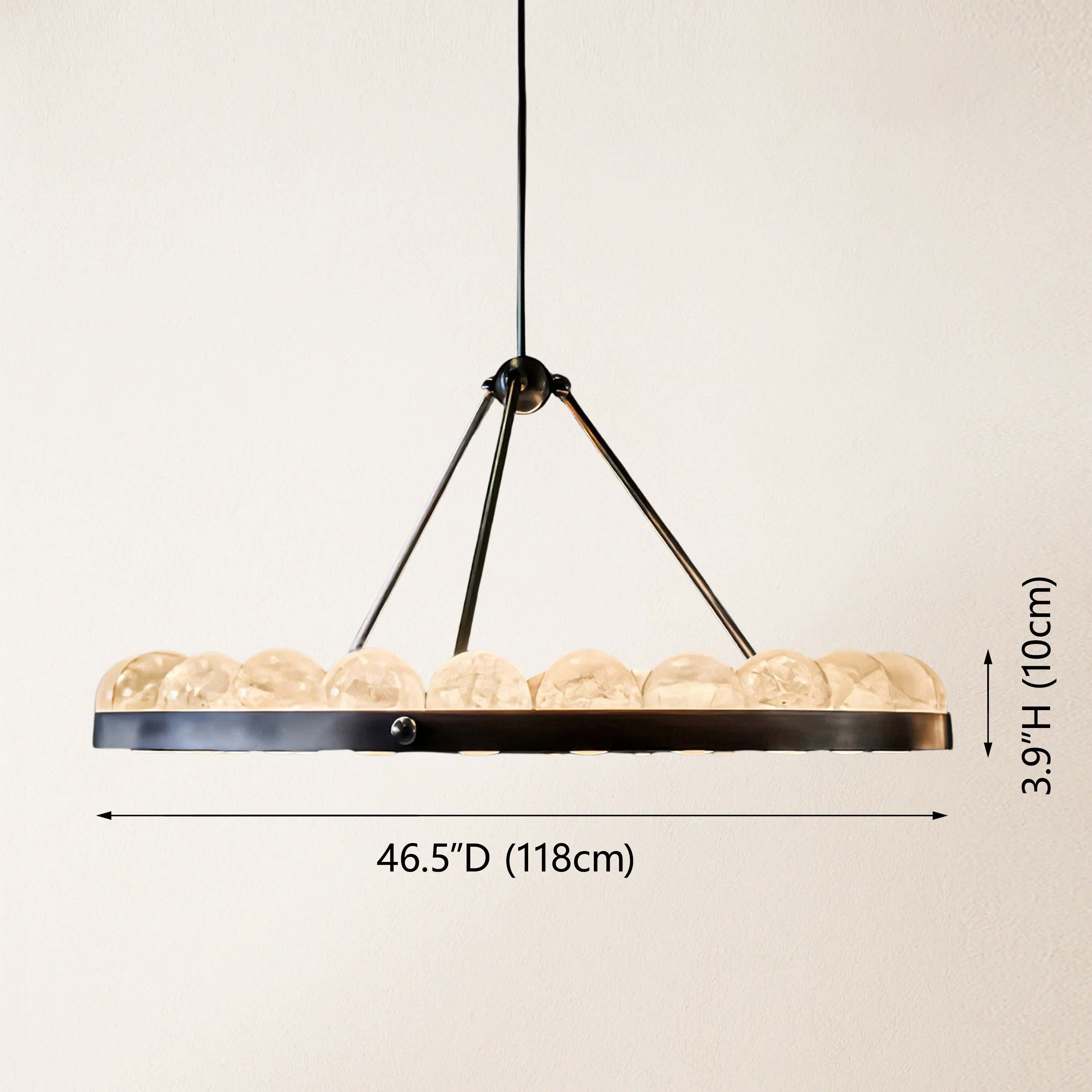 Nami Alabaster Global Suter Chandelier 46"D#Finish_Gold