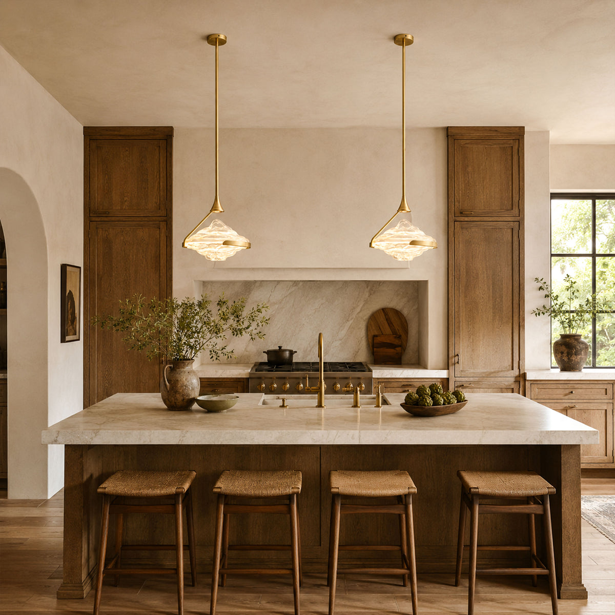Rivelia Glass Wavy Pendant Light