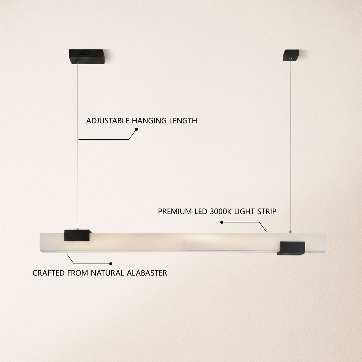 Caliora Alabaster Linear Chandelier