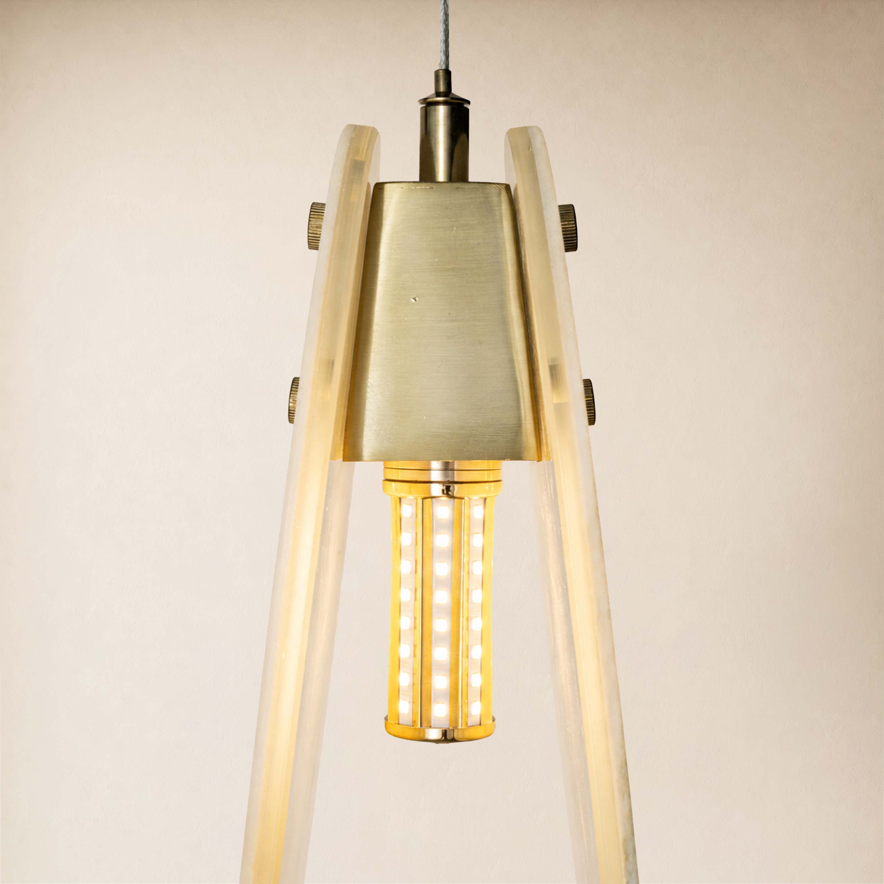 Pietra Marble Oval Pendant Light 5.9"D