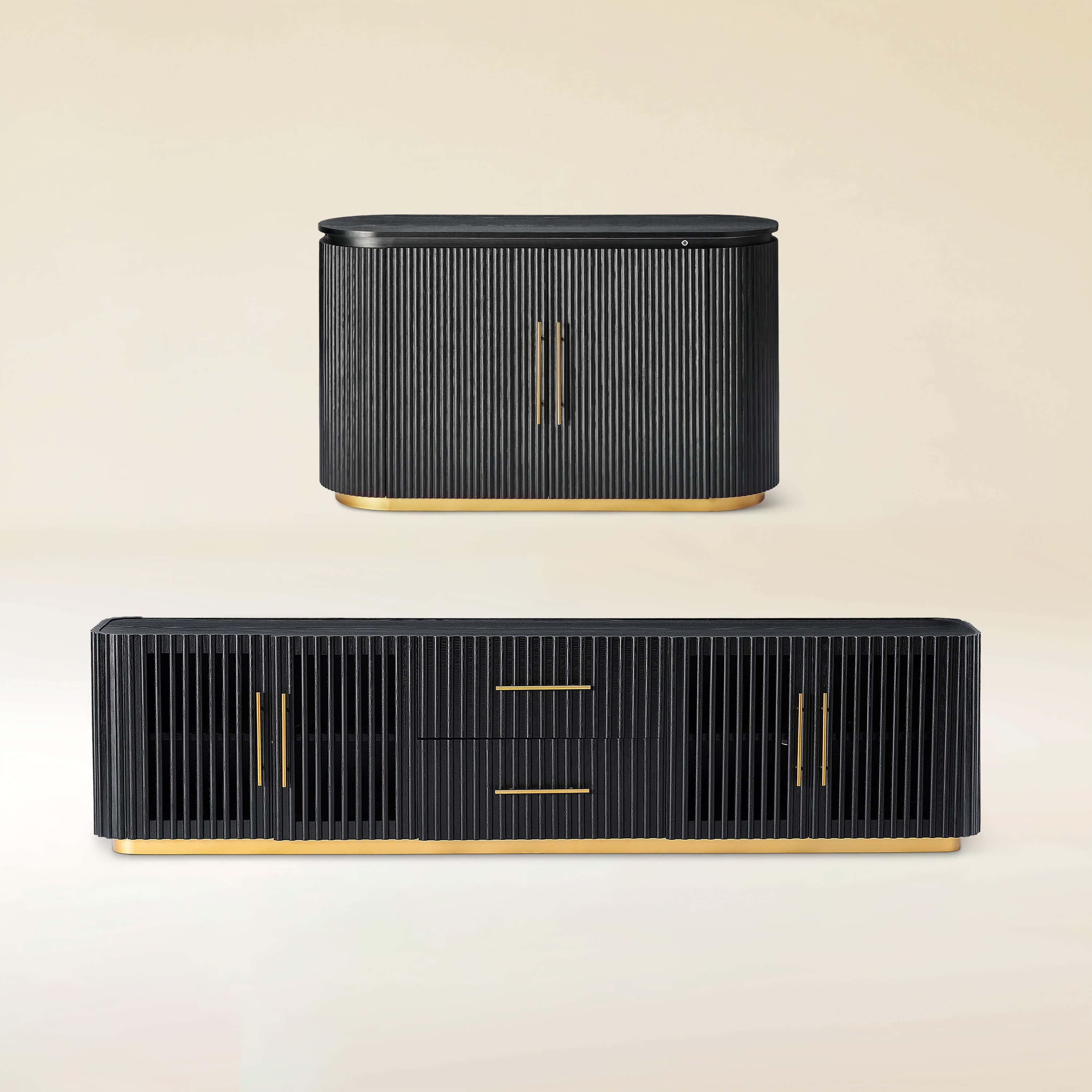 Holton Oak Media Console And Sideboard Set