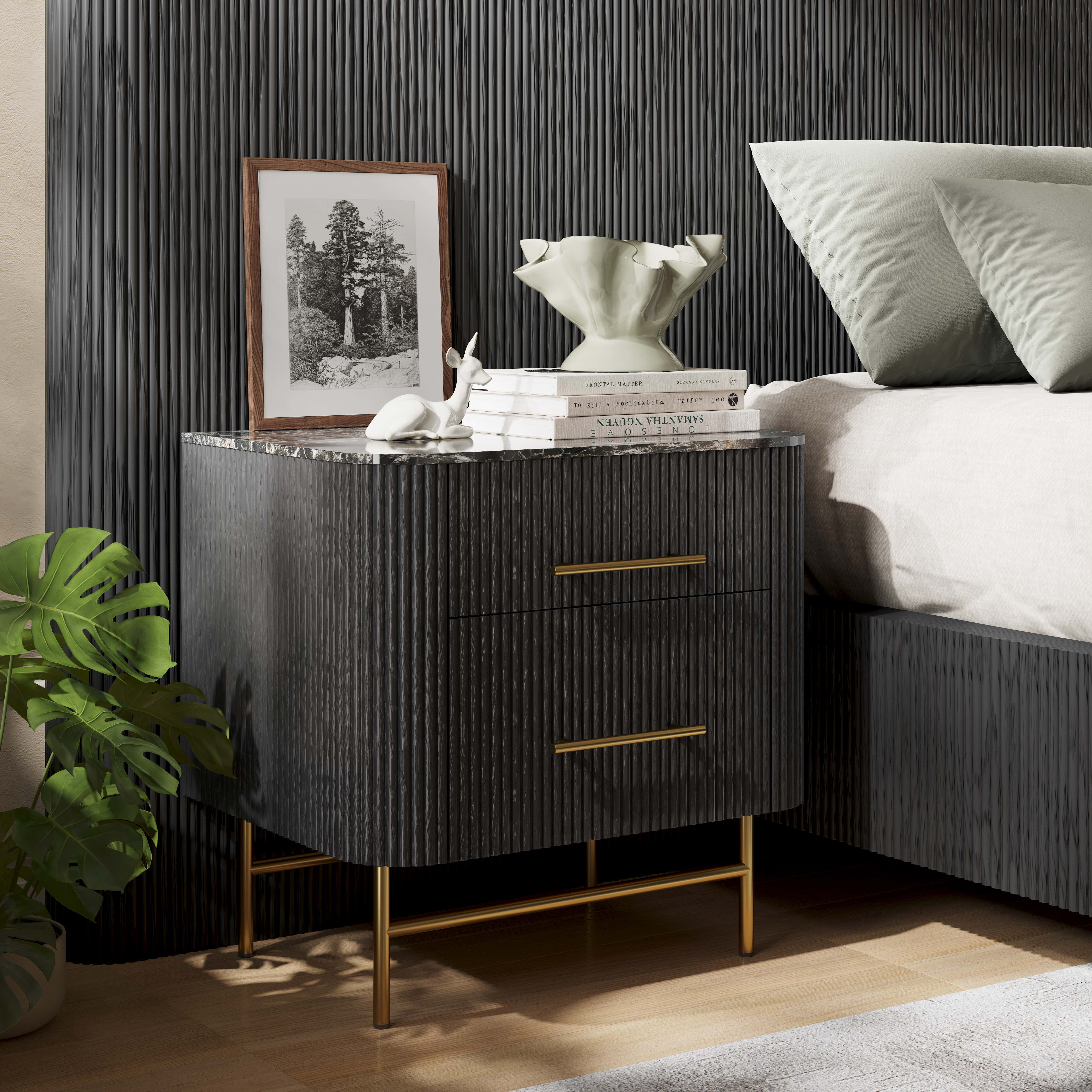 Ewan Sintered Stone Nightstand 26"W