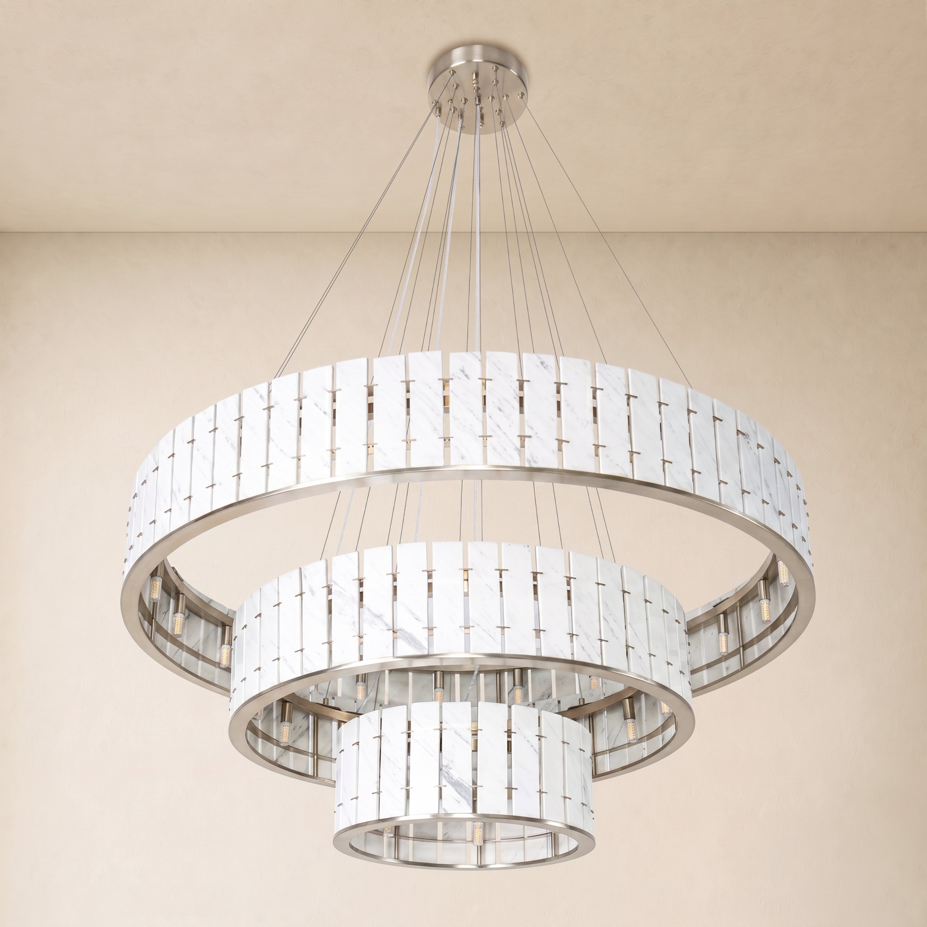 Pietra Marble Tiered Round Chandelier 49"D