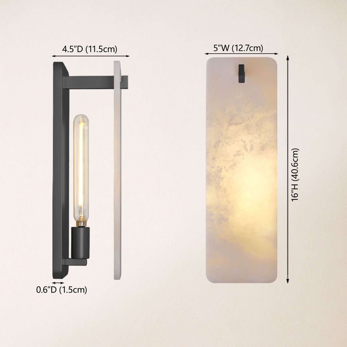 Lunara Alabaster Wall Sconce 12.75"H