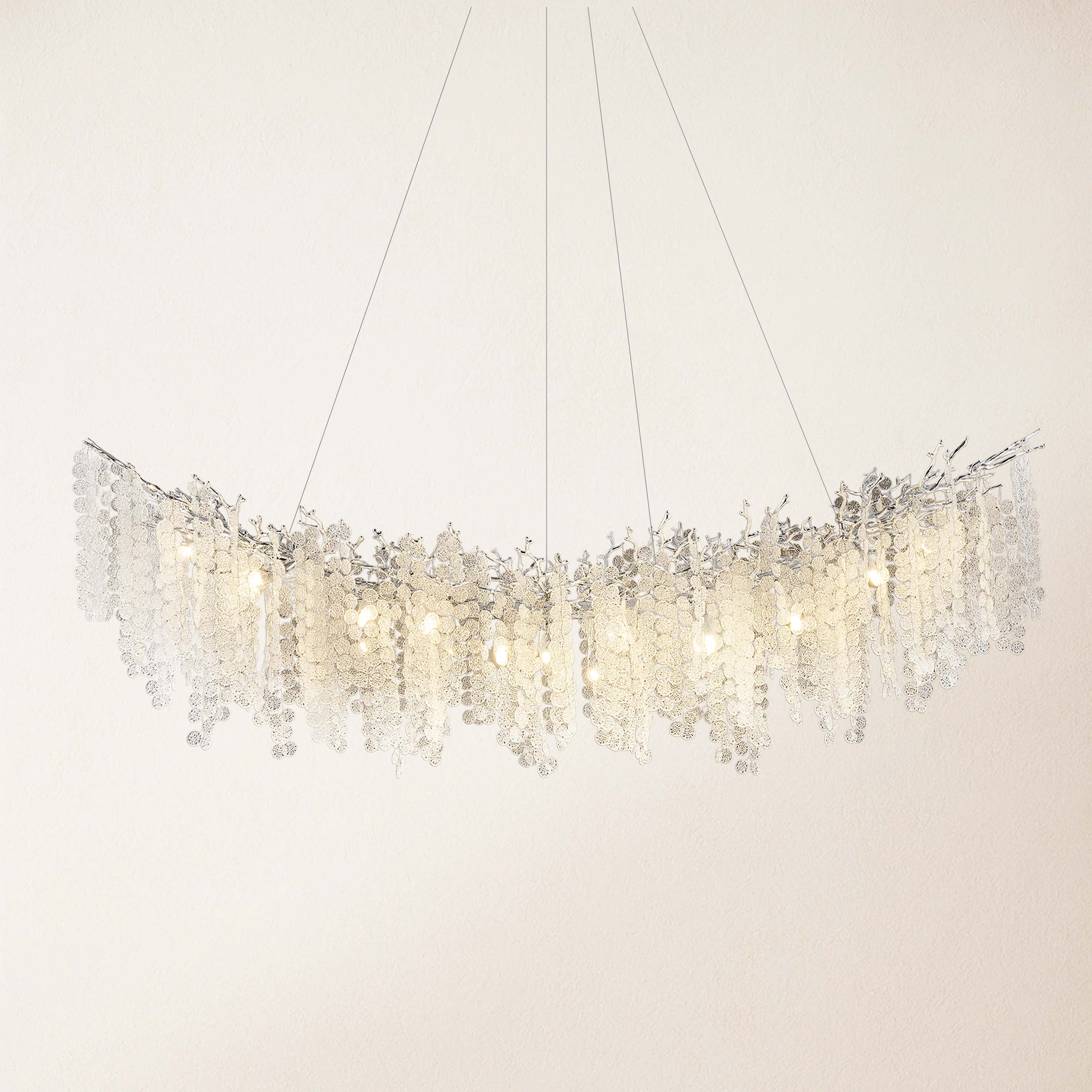 Shiro Noda Crystal Tree Branch Linear Chandelier 72"W