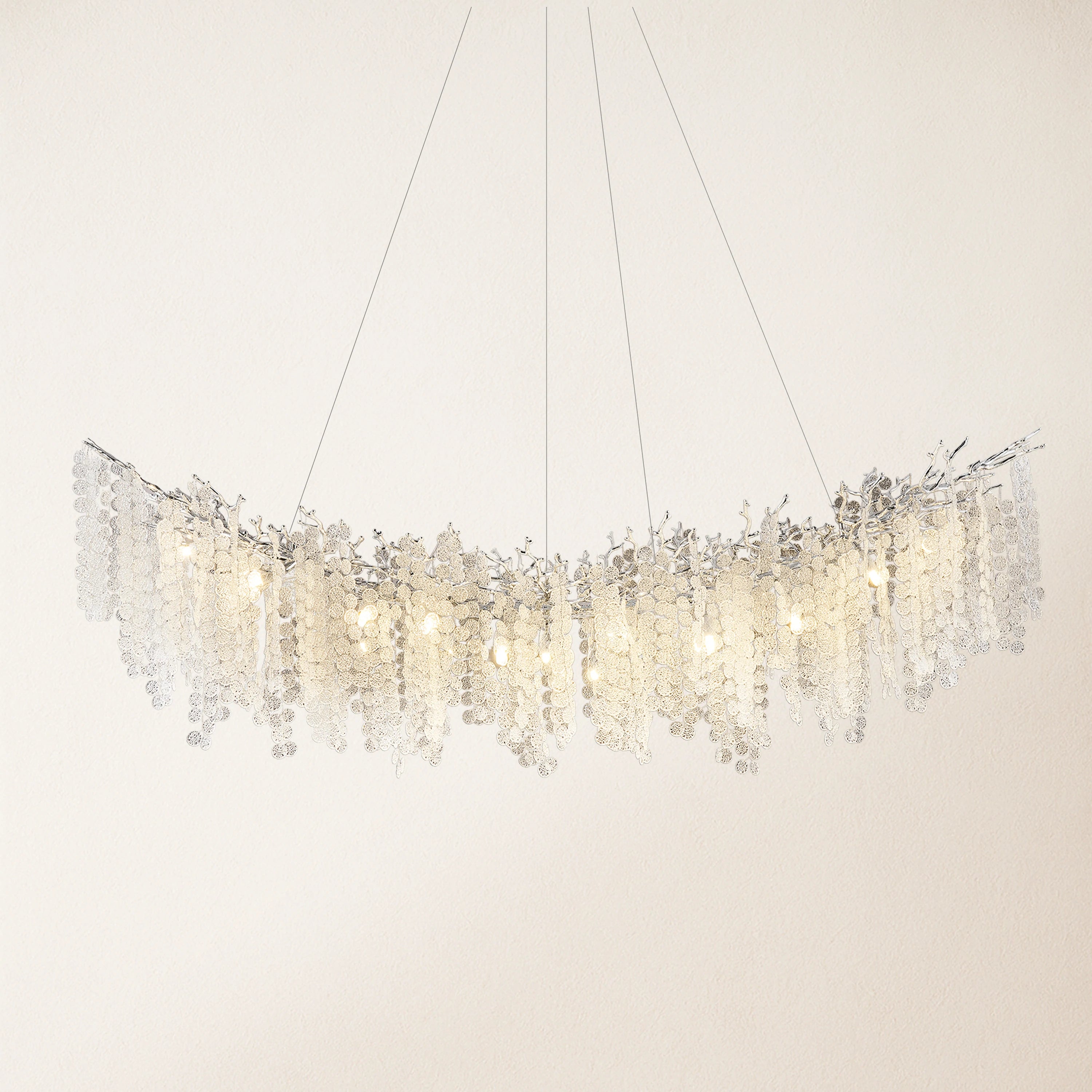 Shiro Noda Crystal Tree Branch Linear Chandelier 72"