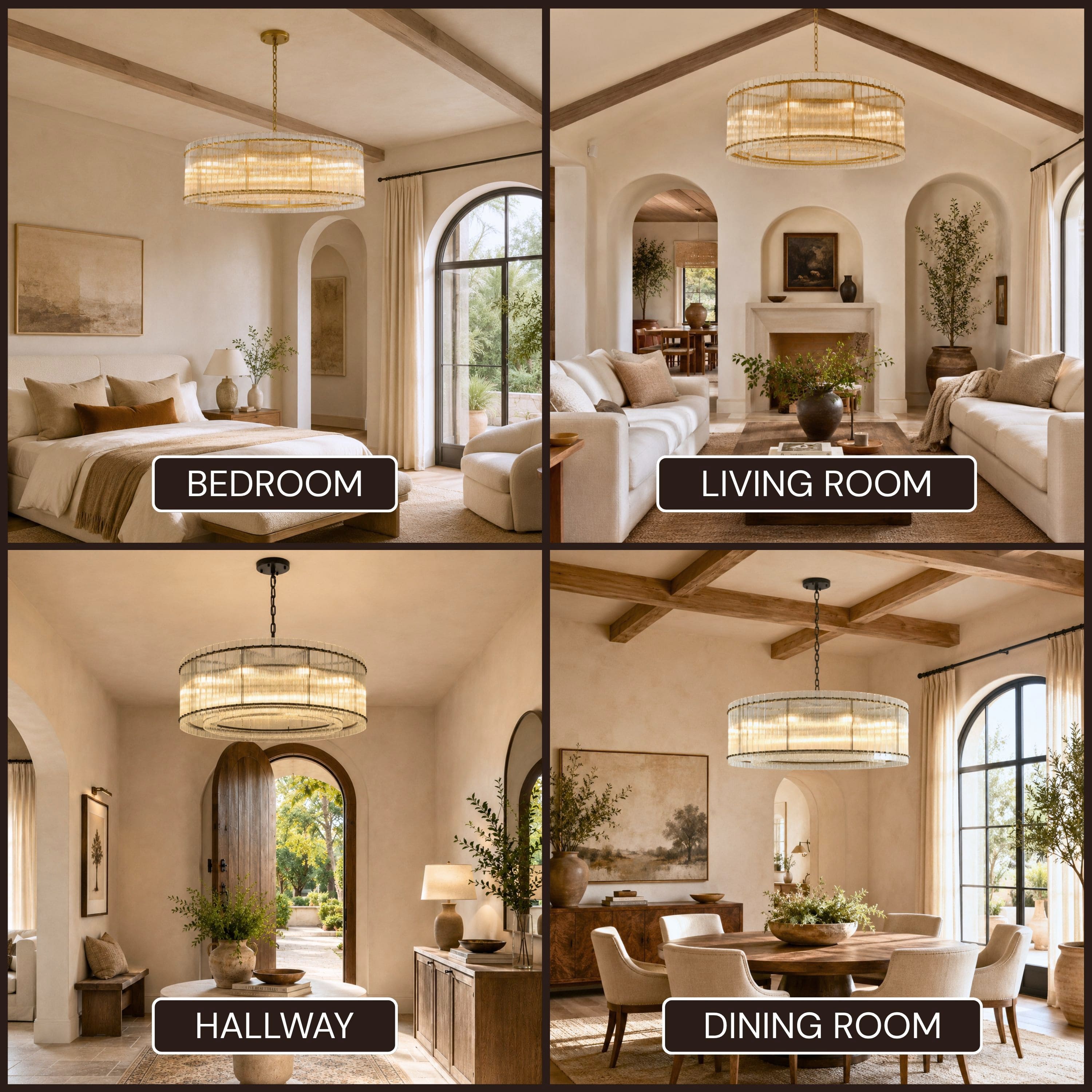 Solvayne Ribbed Glass Round Chandelier 48"D