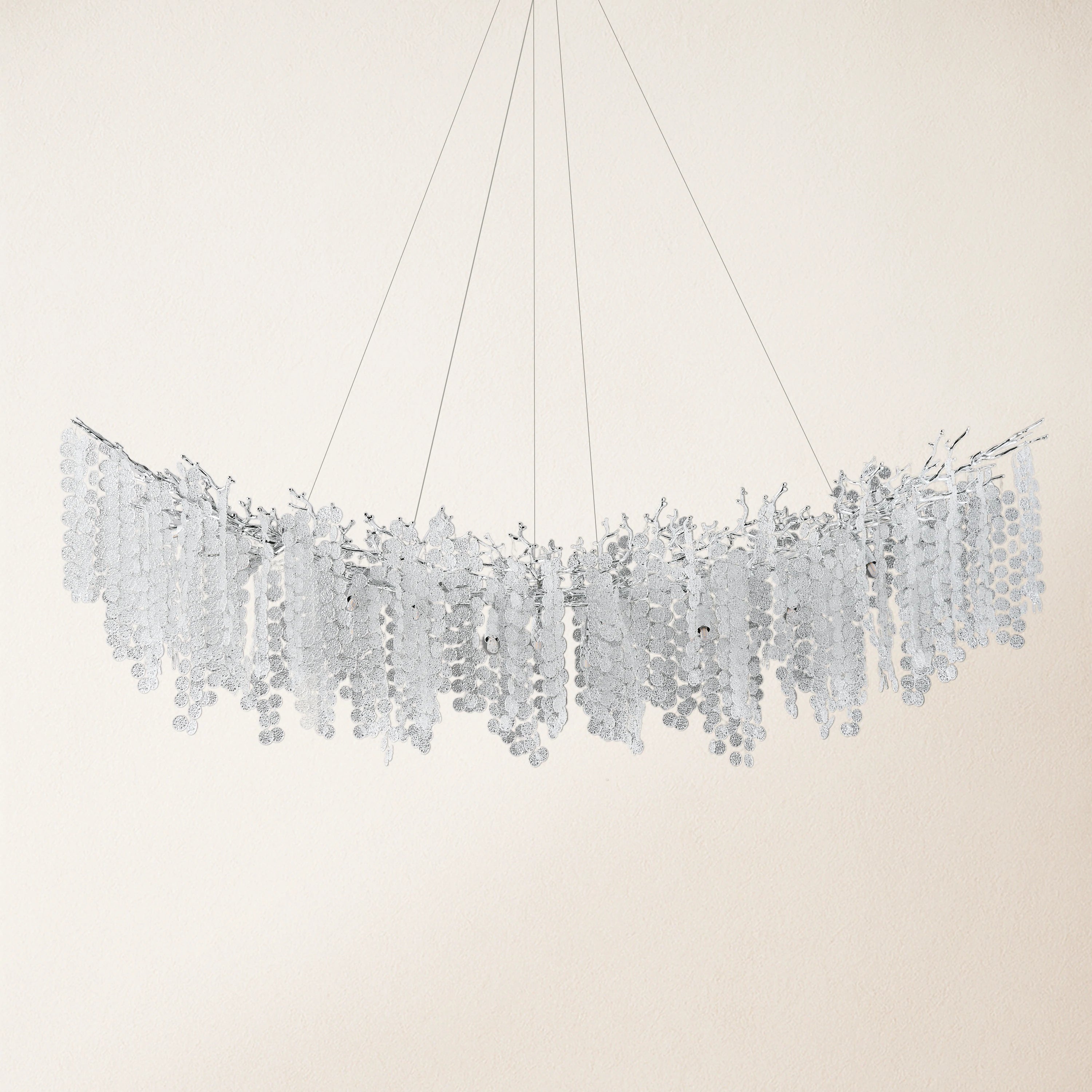 Shiro Noda Crystal Tree Branch Linear Chandelier 72"W