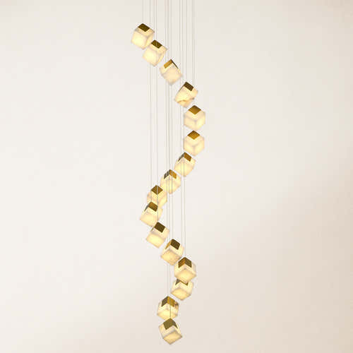 Dave Alabaster High Ceiling Staircase Chandelier 24"D