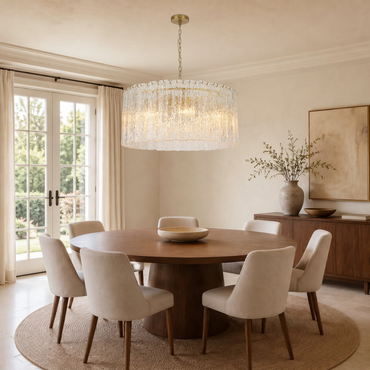Aurellise Textured Glass Round Chandelier 36"D