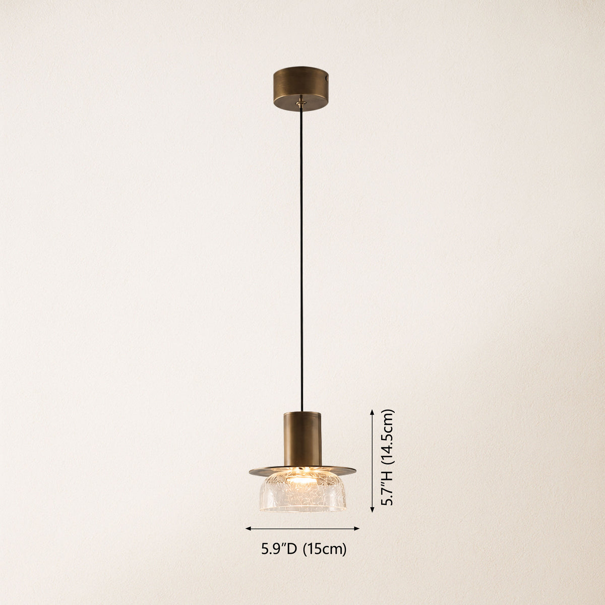Zendria Crackle Glass Pendant Light