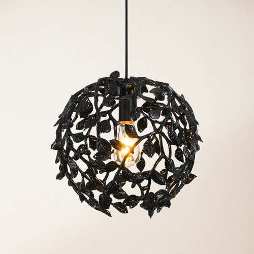 Elara Black Spherical Cage Chandelier 14"D