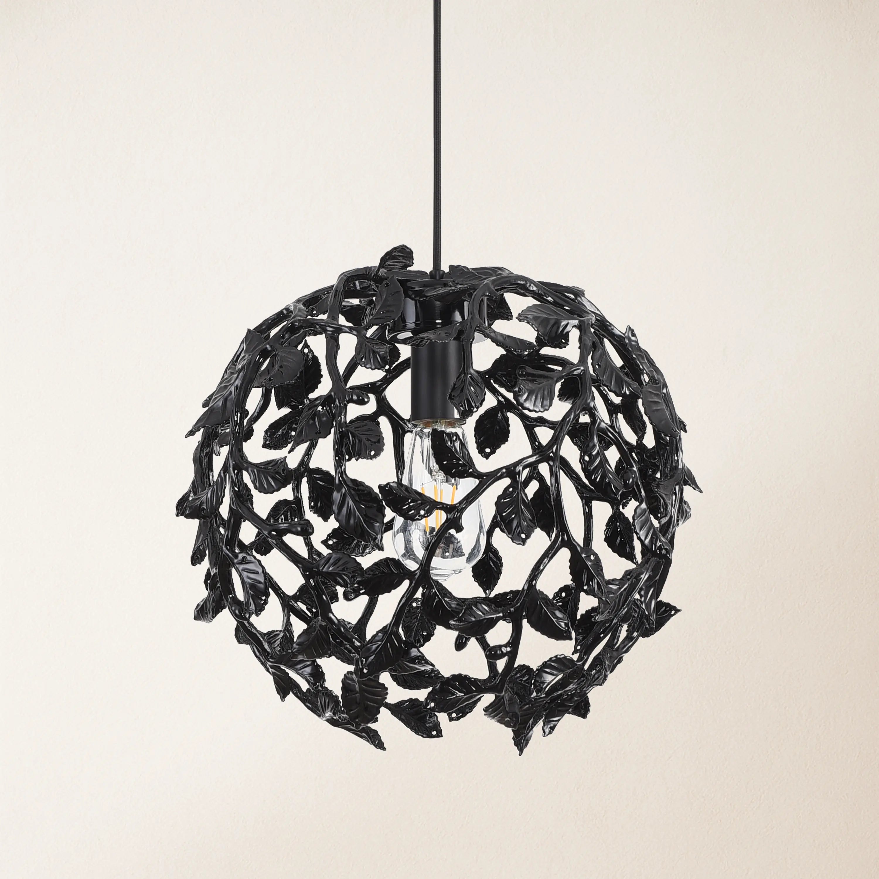 Elara Black Spherical Cage Chandelier  14"D