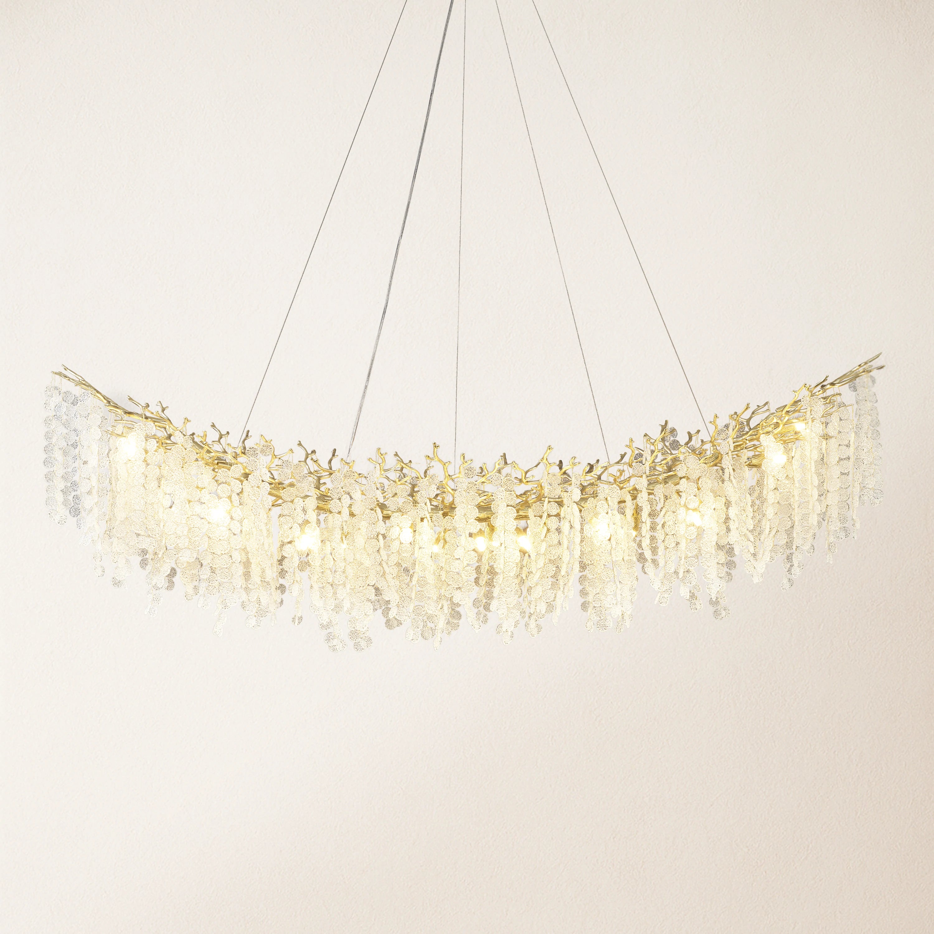 Shiro Noda Crystal Tree Branch Linear Chandelier 72"