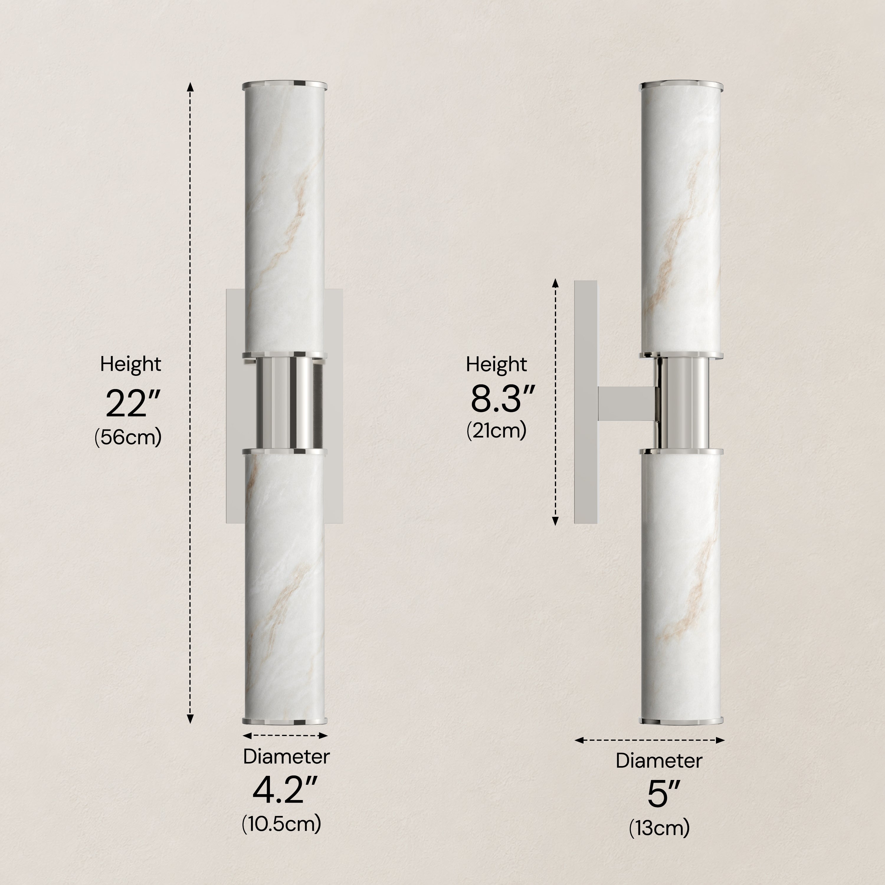 Nuvarelle Resin Double Cylinder Wall Sconce 15.8" 22"H
