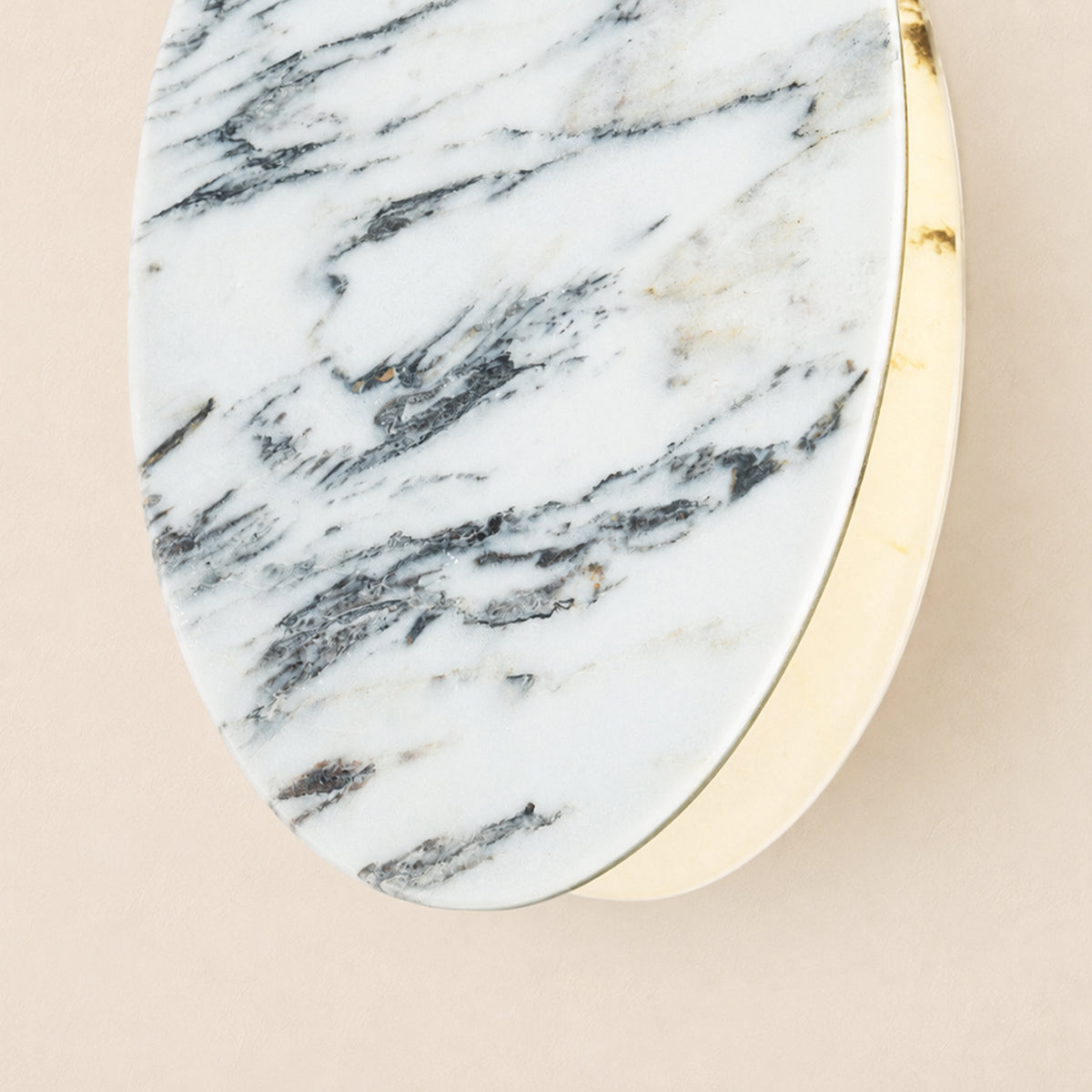 Pietra Eastern White Stone Oval Pendant 10"H