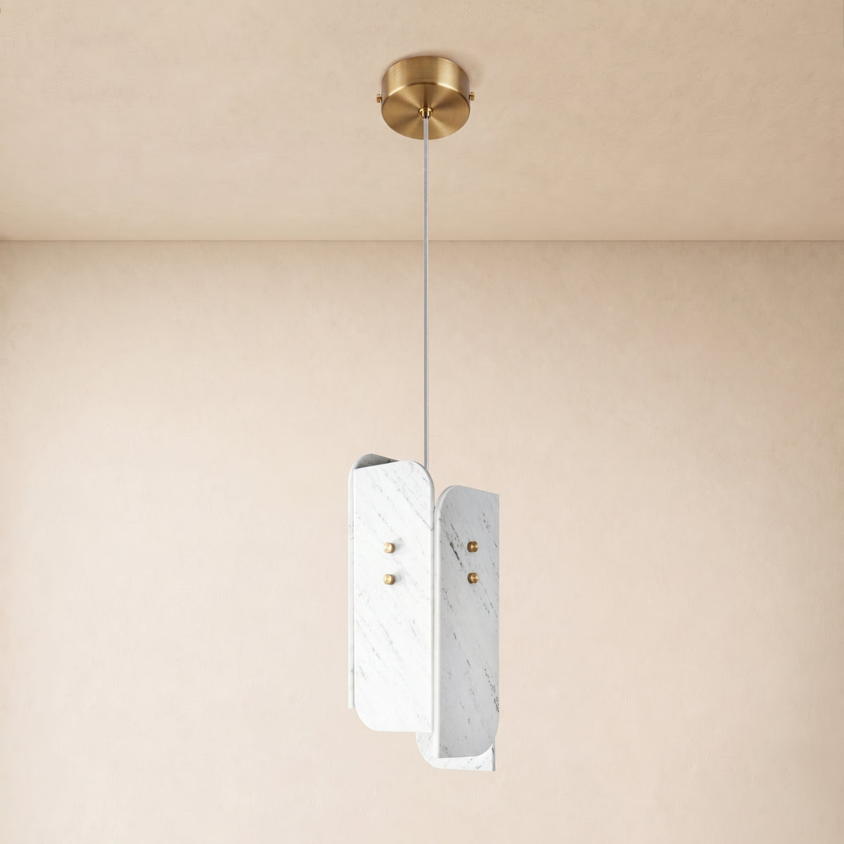 Pietra White Marble Oval Pendant Light 6"D