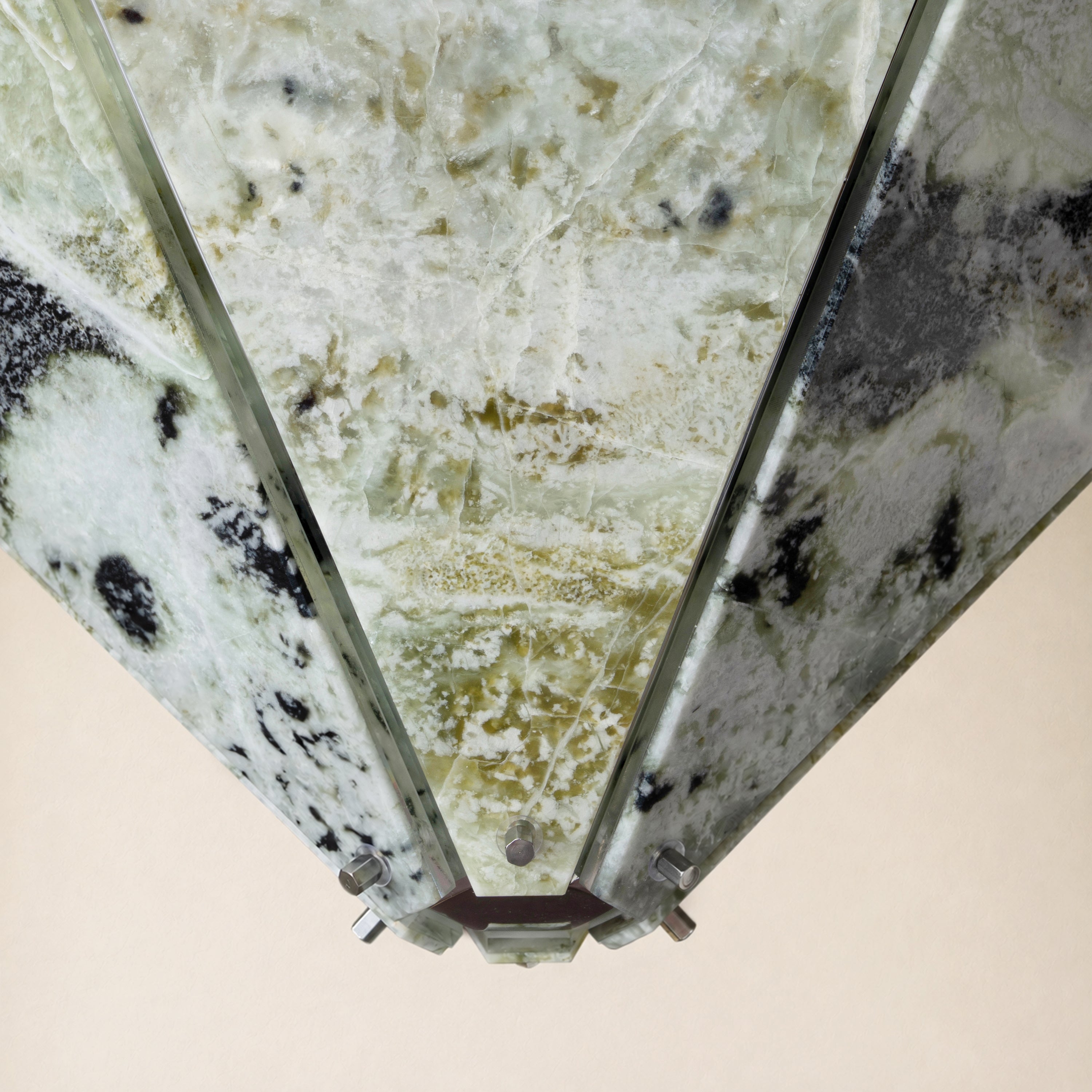 Pietra Green Marble Hexagonal Lantern Pendant 15.7"D
