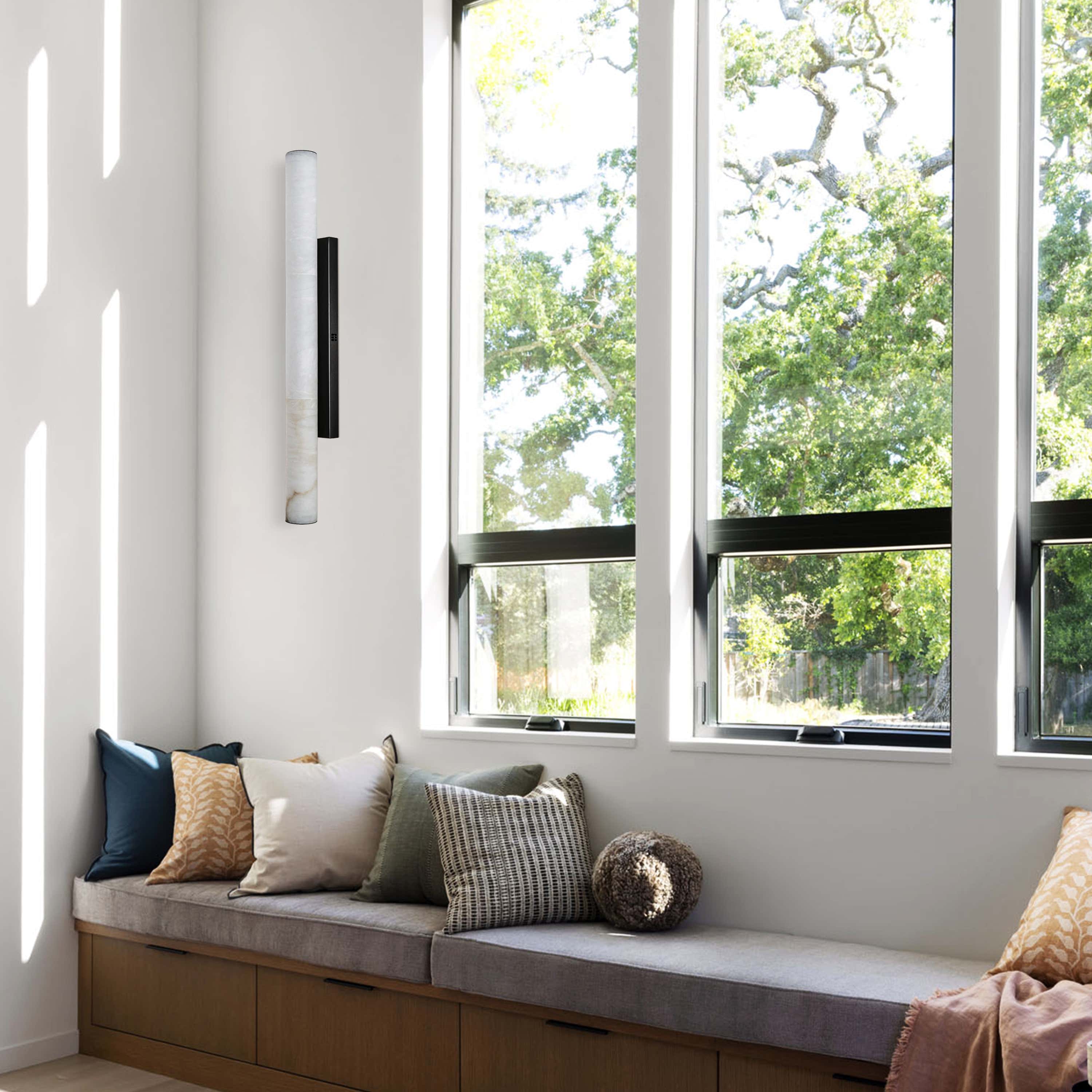 Sylvia Palladian Alabaster Wall Sconce 36"H