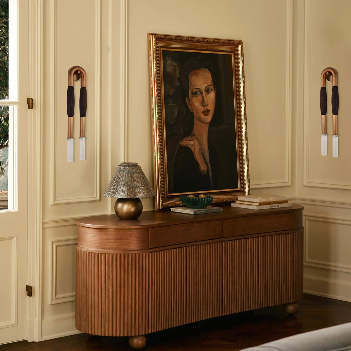 Horsehair Solid Brass Wall Sconce 30''H