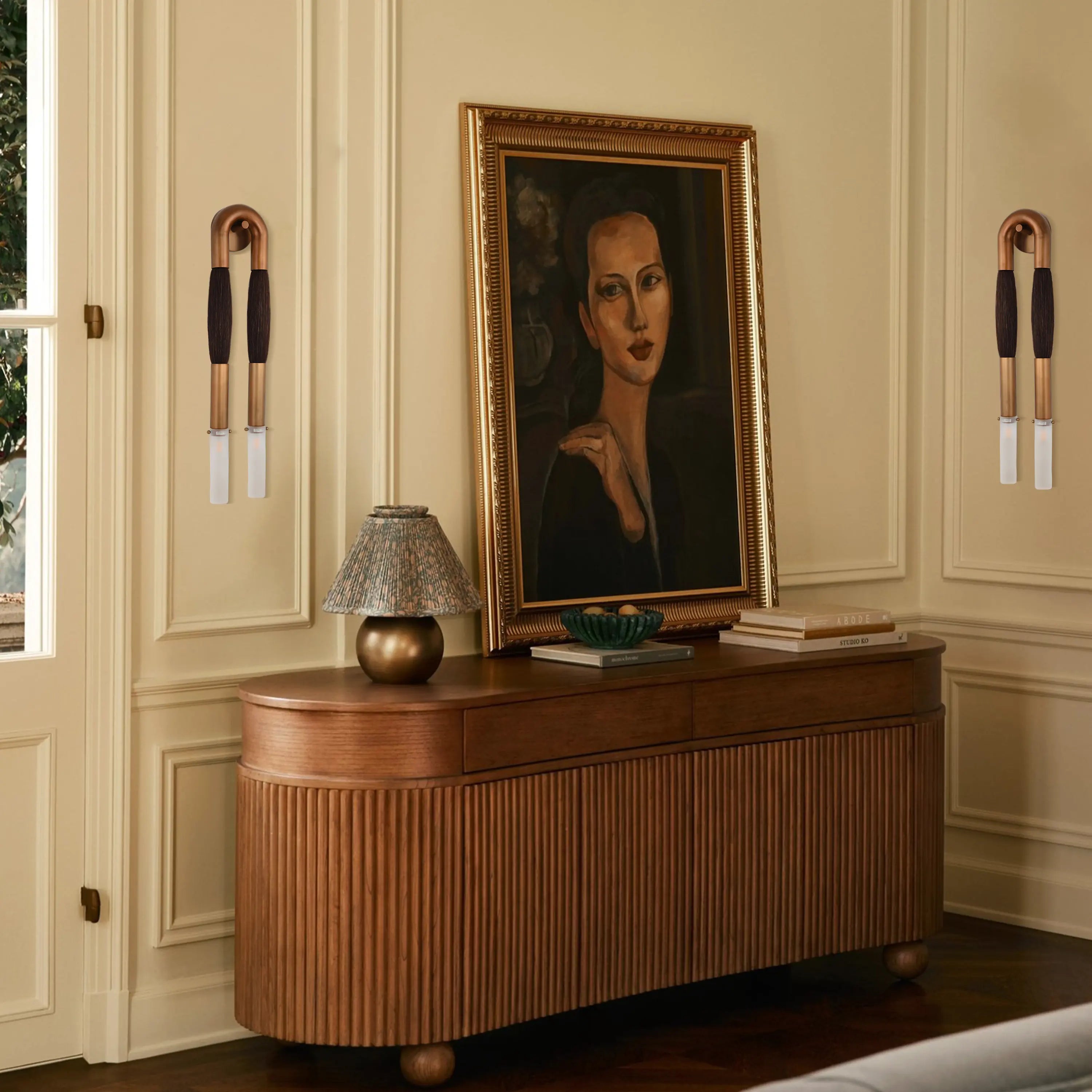 Horsehair Solid Brass Wall Sconce 30''H