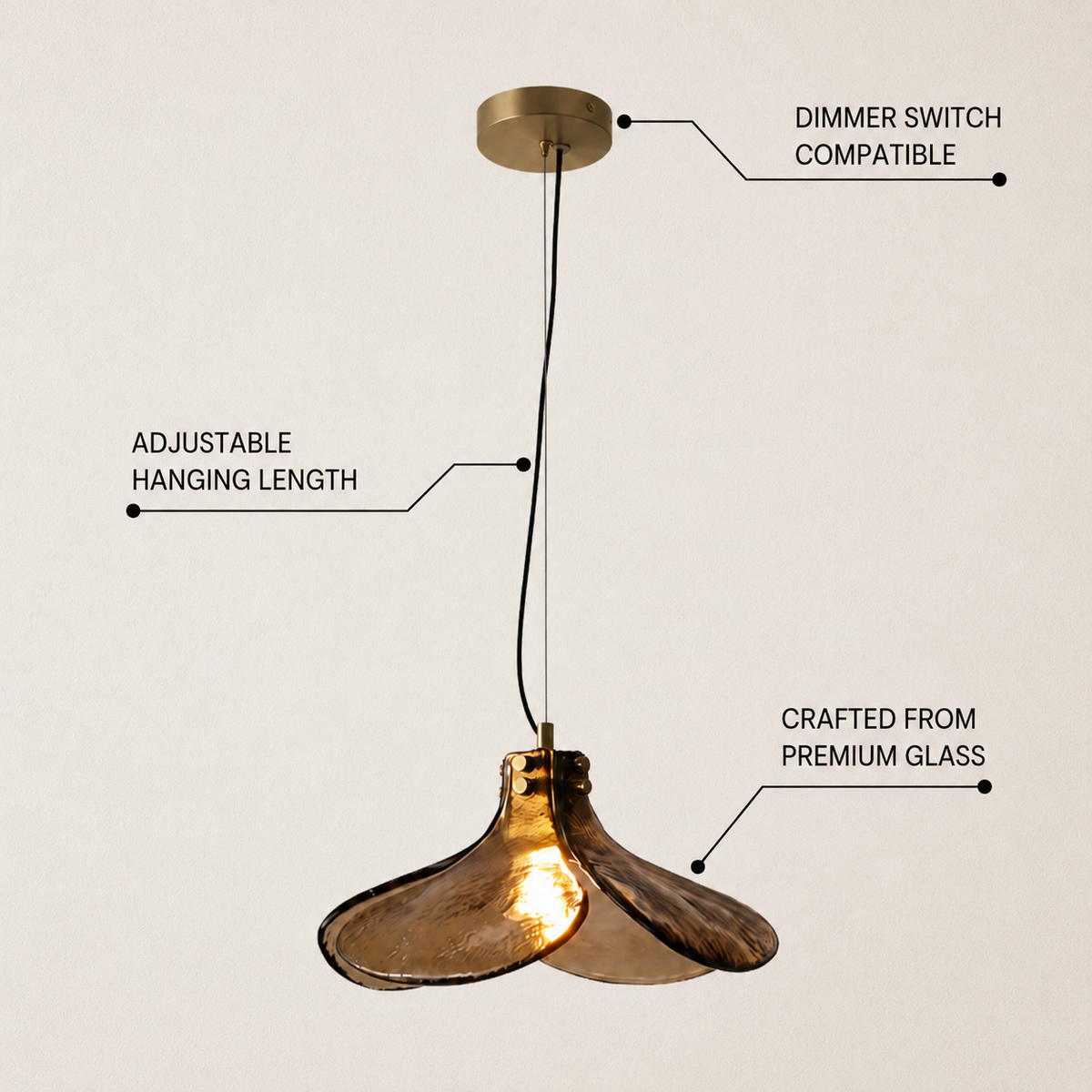 Eora Amber Glass Pendant Light