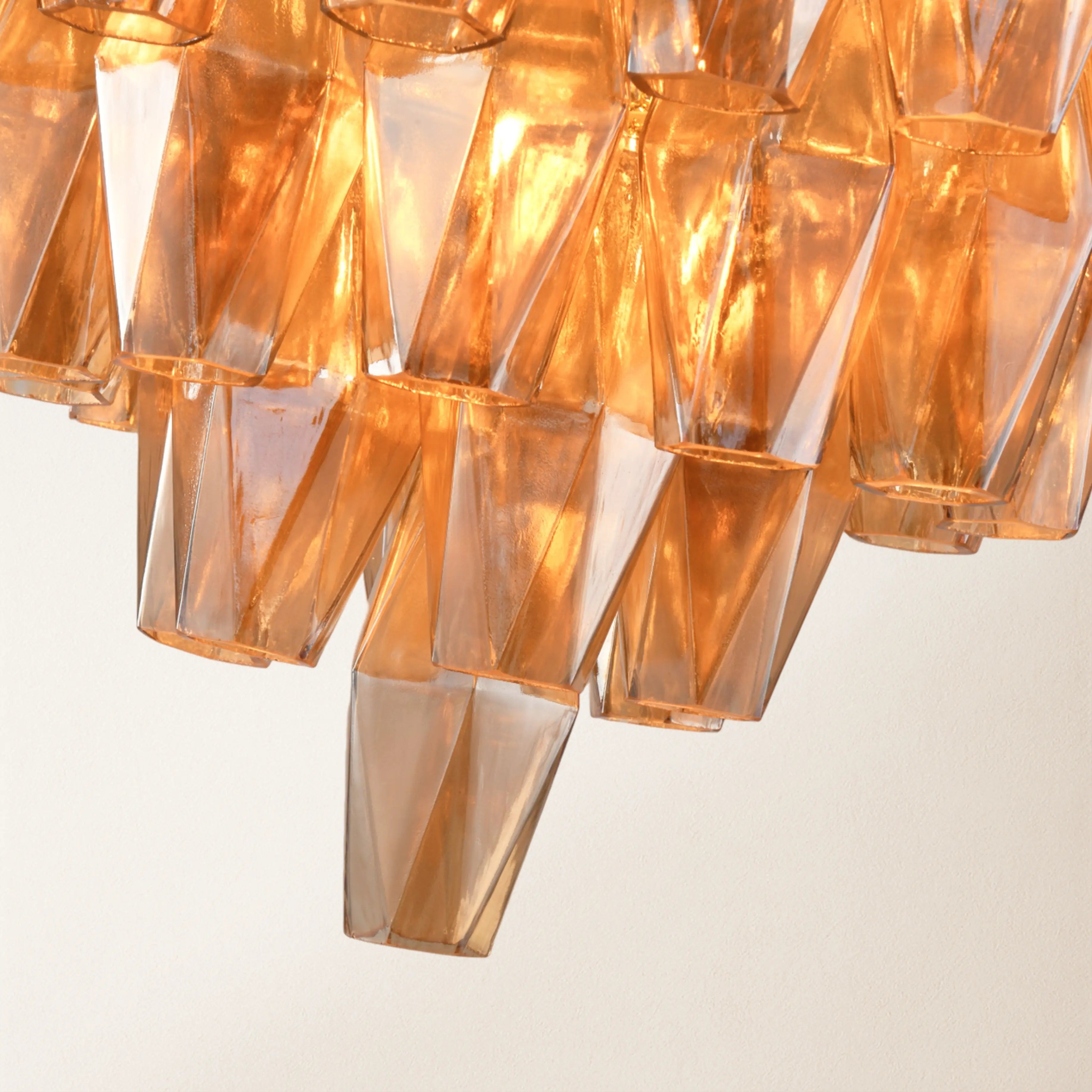 Celestial Drop Round Glass Pendant 17"D