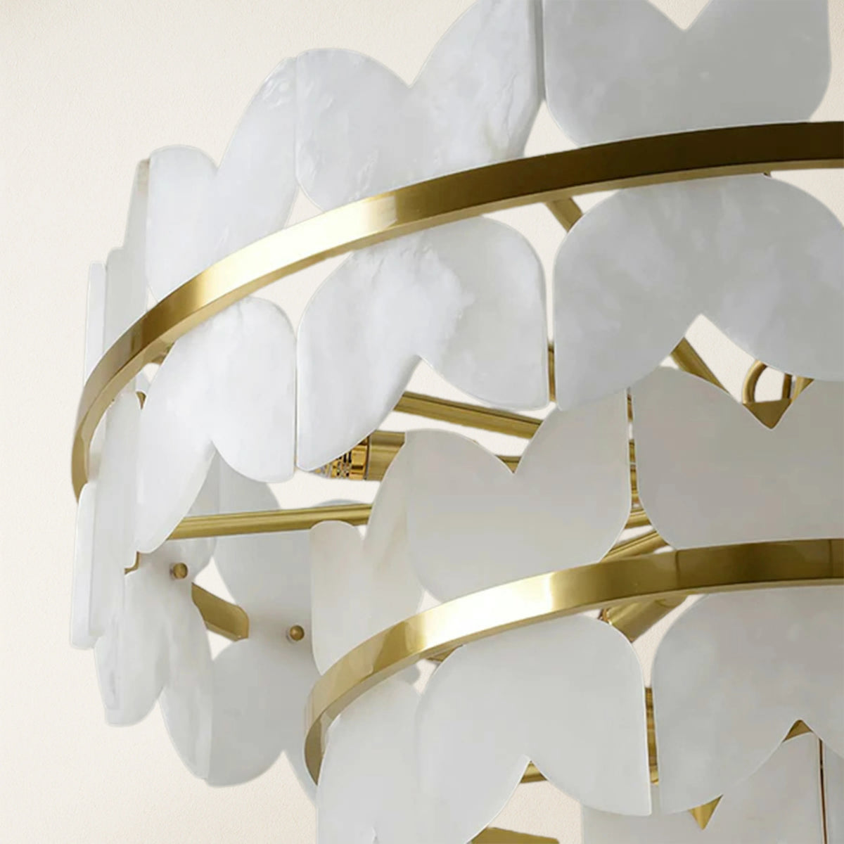 Cloudscape Alabaster Brass 1-Layer Chandelier 24"D
