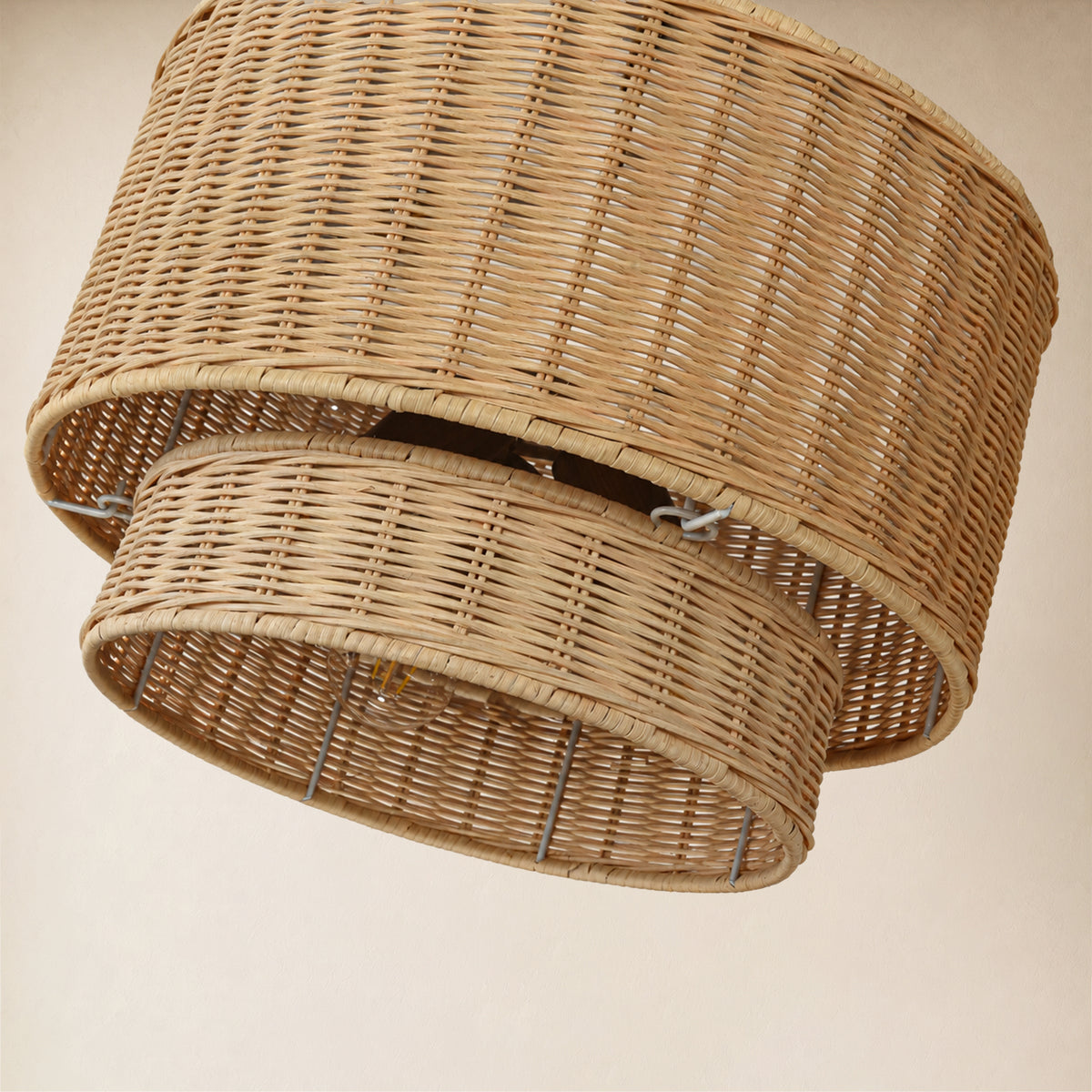 Cavana Rattan Tiered Round Pendant 16.1"D