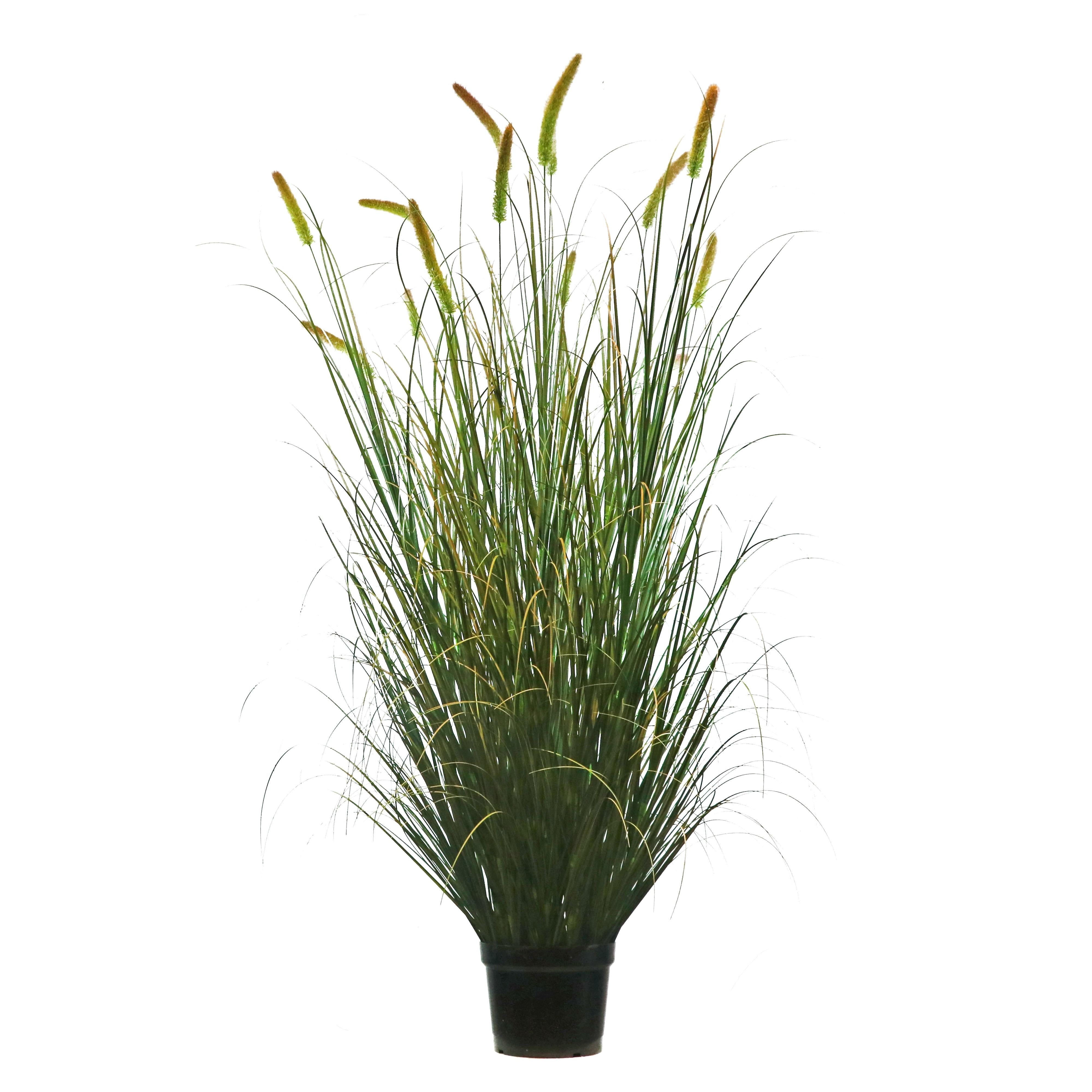 Artificial 14-Head Long Cat Tail with Curved Onion Grass Bonsai 9.4"H