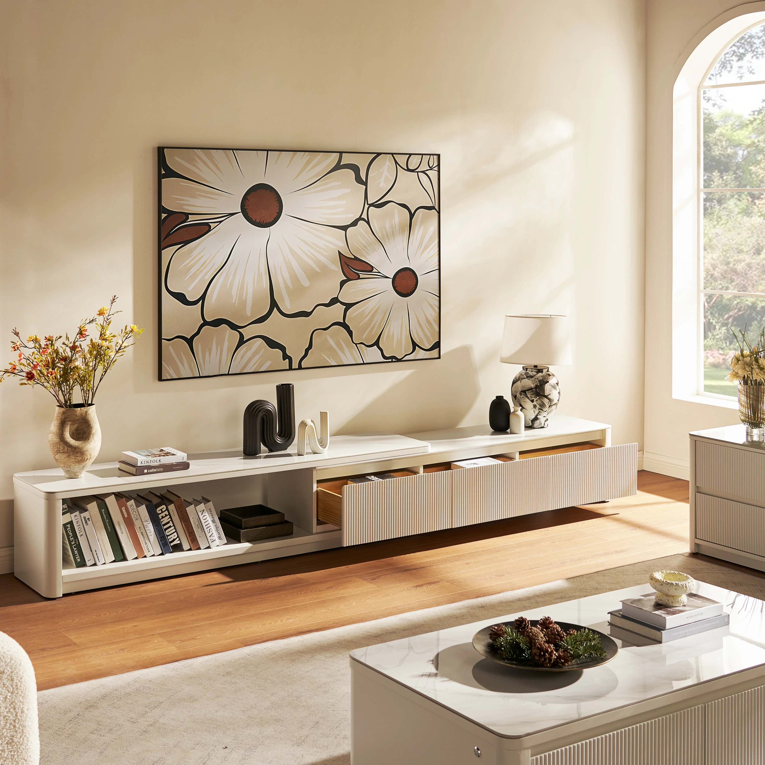 Celia Burnt Stone Media Console 71"