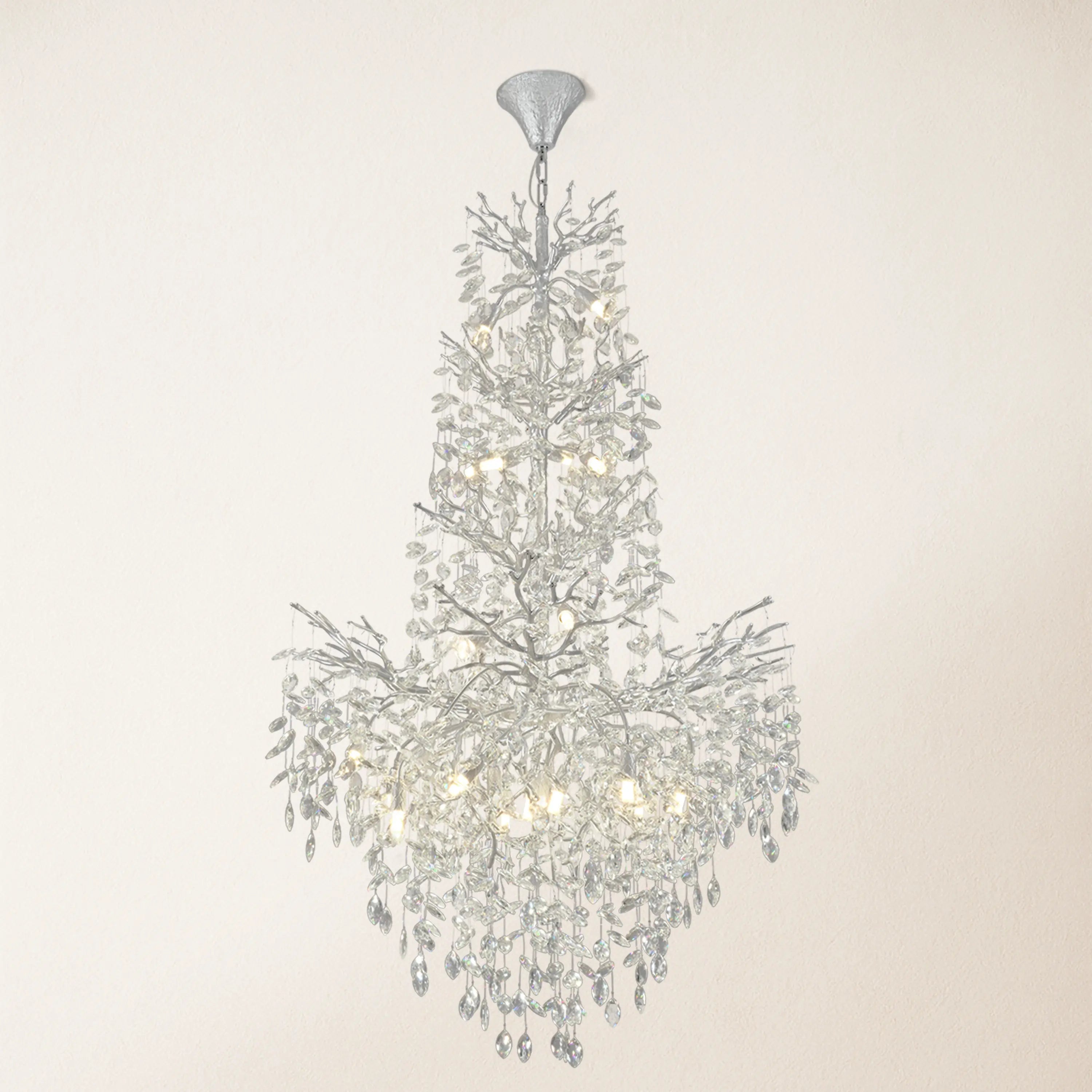 Frostleaf Crystal Cascade Grand Staircase Chandelier 61"H