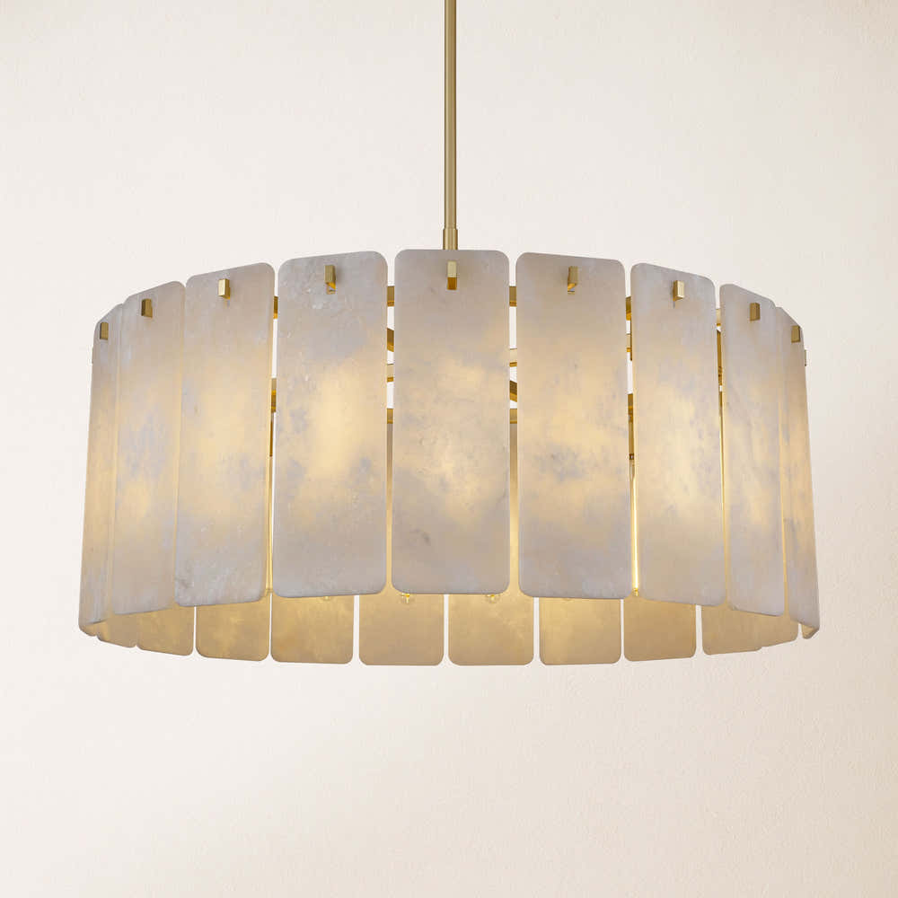 Lunara Alabaster Round Chandelier 36"W